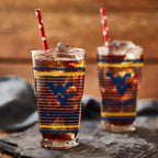 Set of 2 West Virginia Mountaineers 16oz Ring Pints