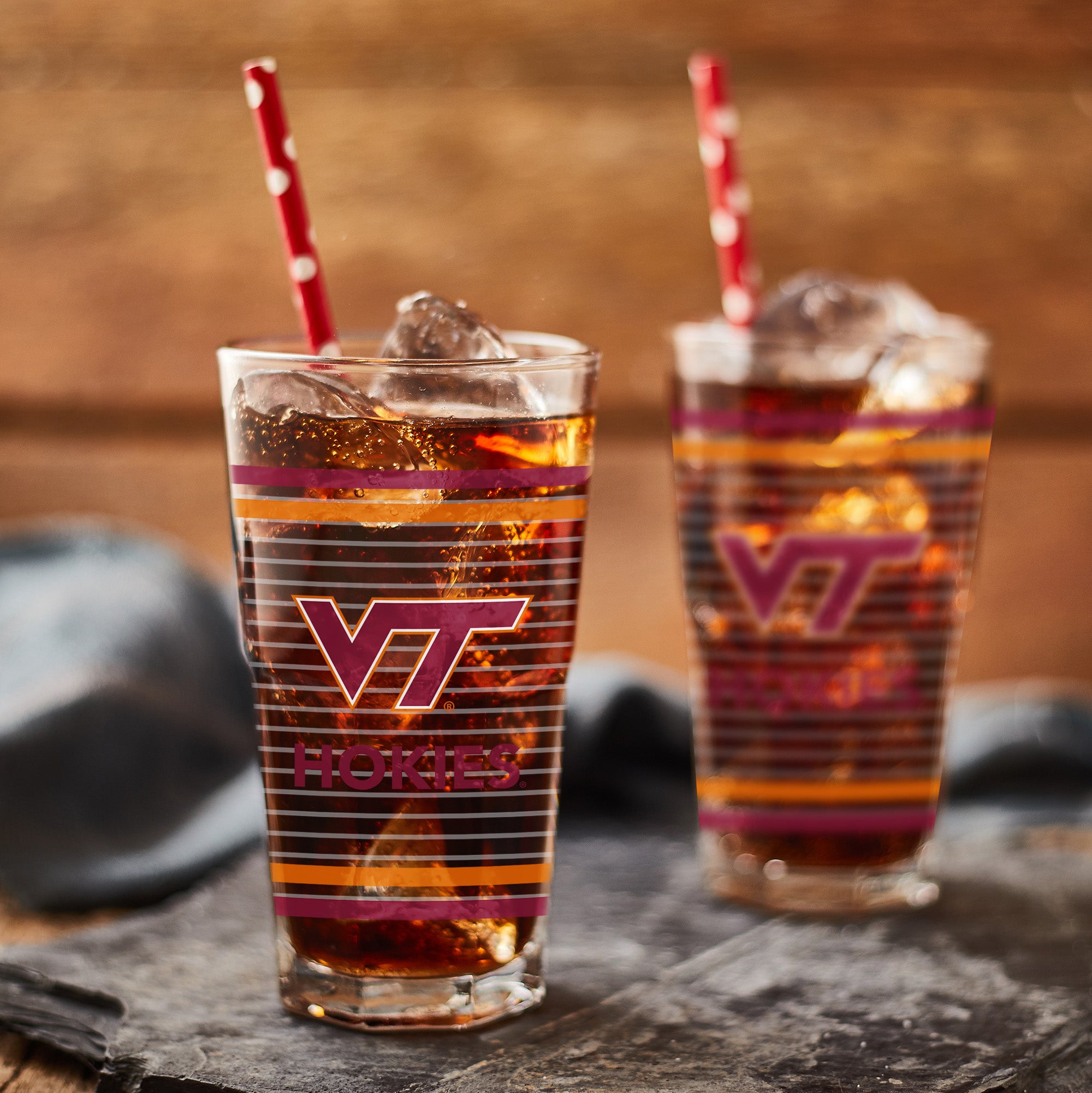 Set of 2 Virginia Tech Hokies 16oz Ring Pints