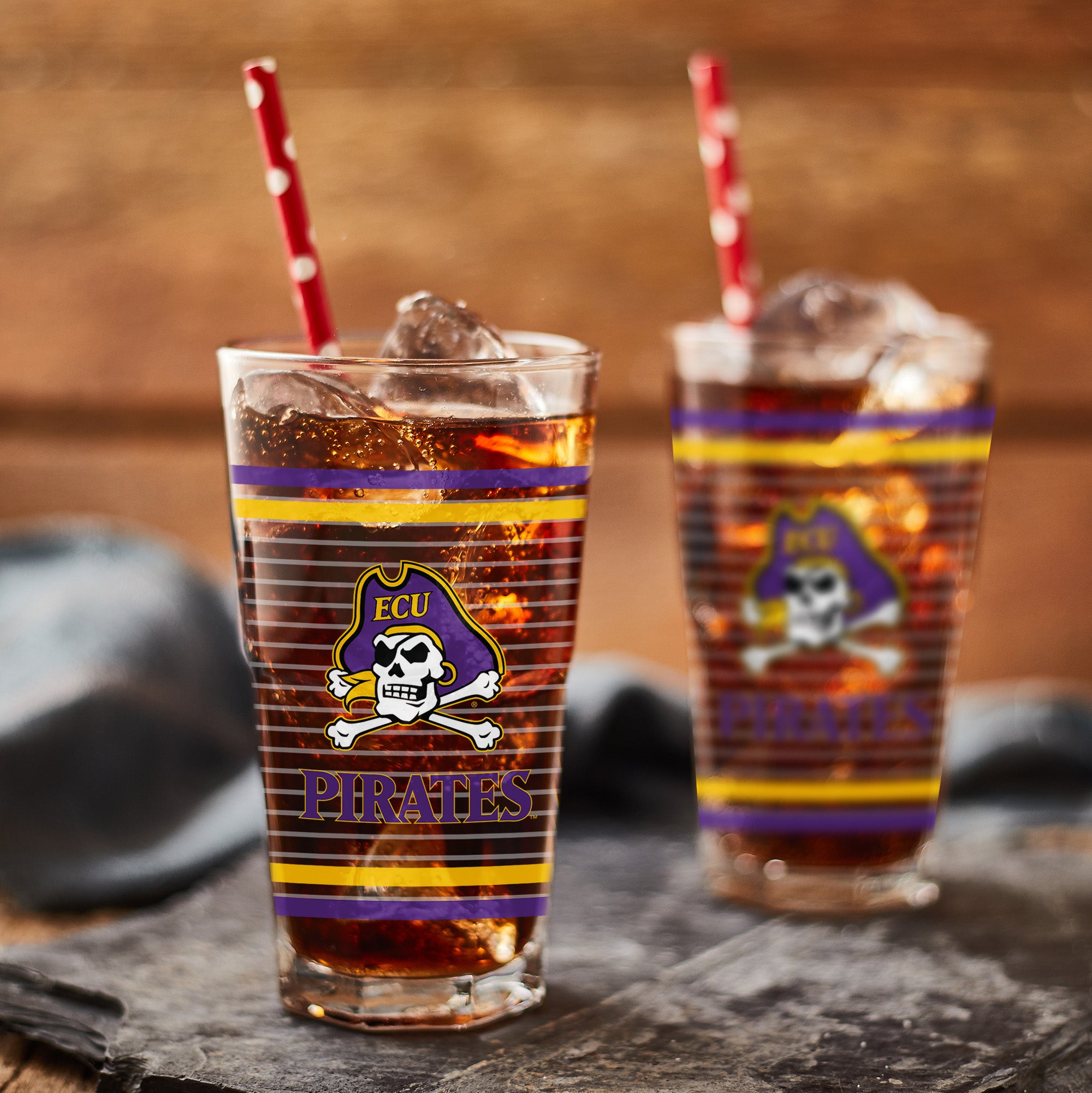 Set of 2 East Carolina Pirates 16oz Ring Pints
