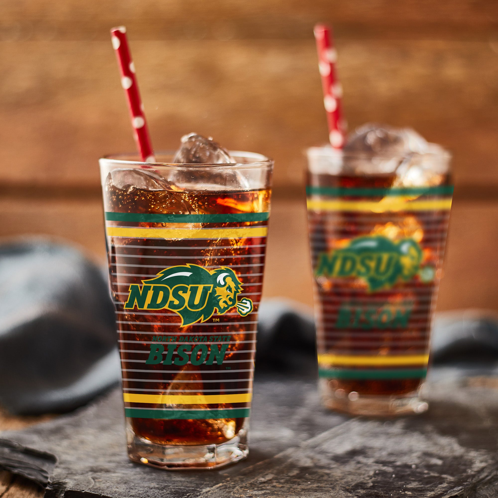 Set of 2 North Dakota State Bisons 16oz Ring Pints