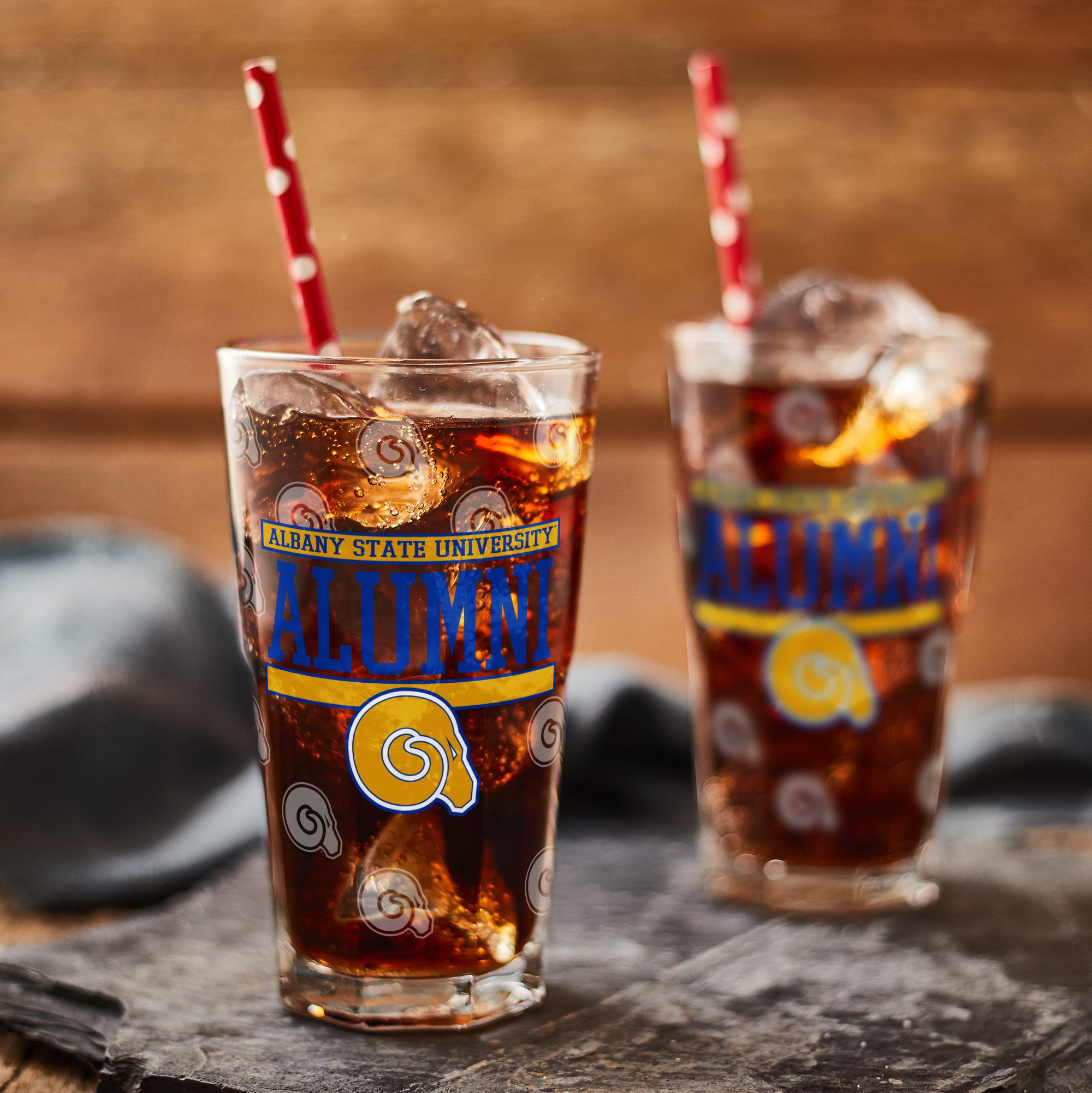 Set of 2 Albany State Rams 16oz XD Alumni Pints