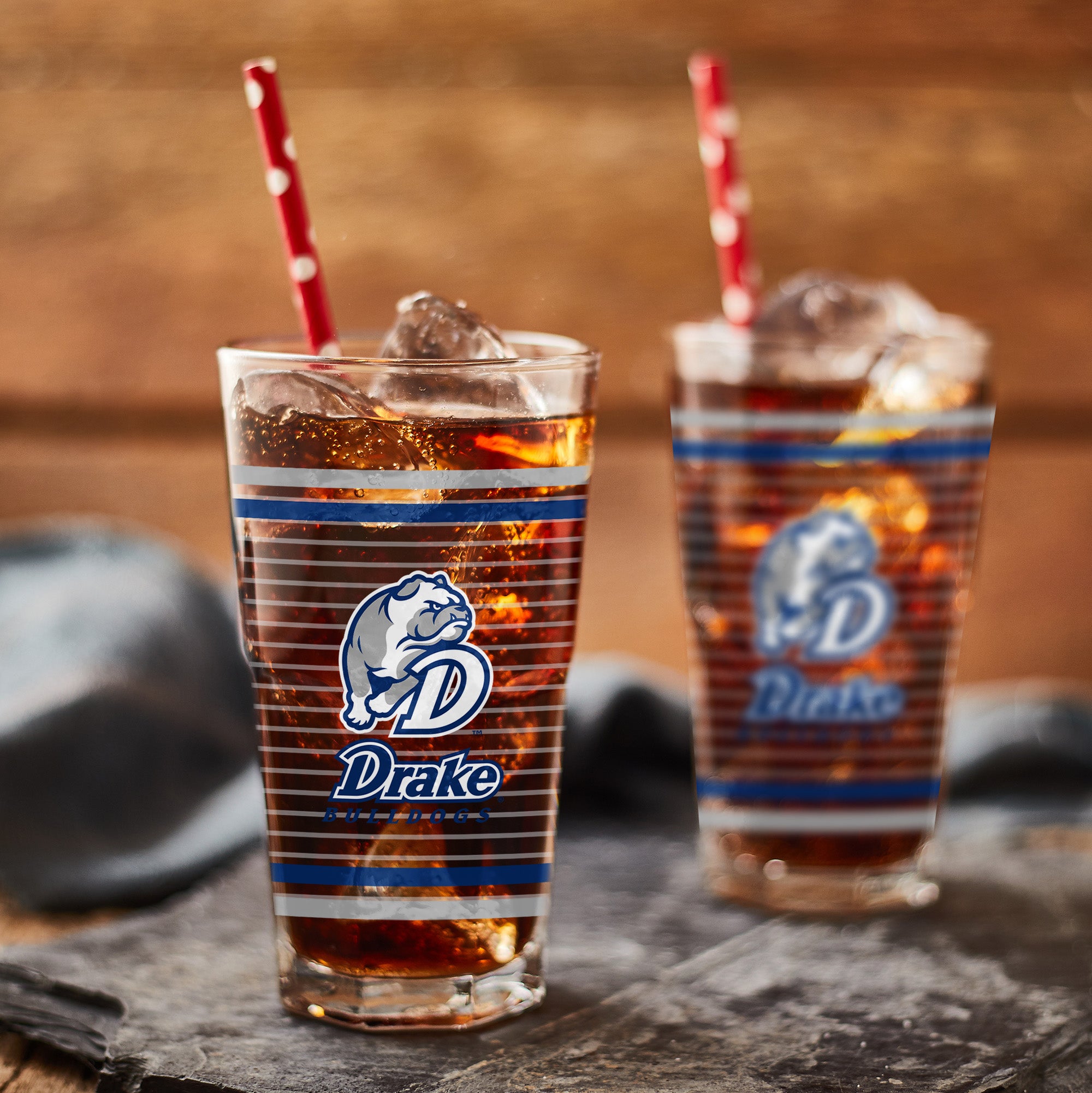Set of 2 Drake Bulldogs 16oz Ring Pints