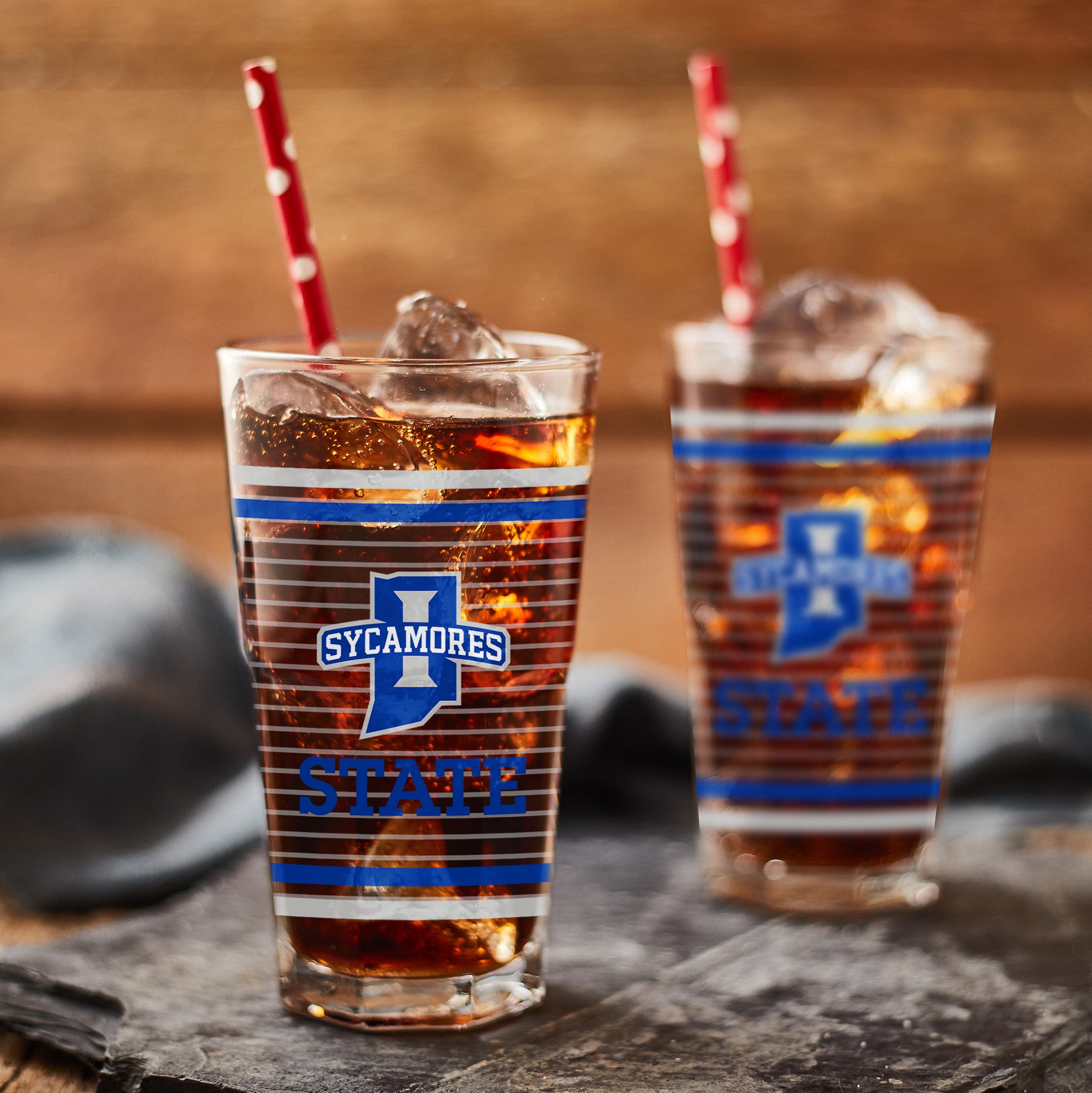 Set of 2 Indiana State Sycamores 16oz Ring Pints
