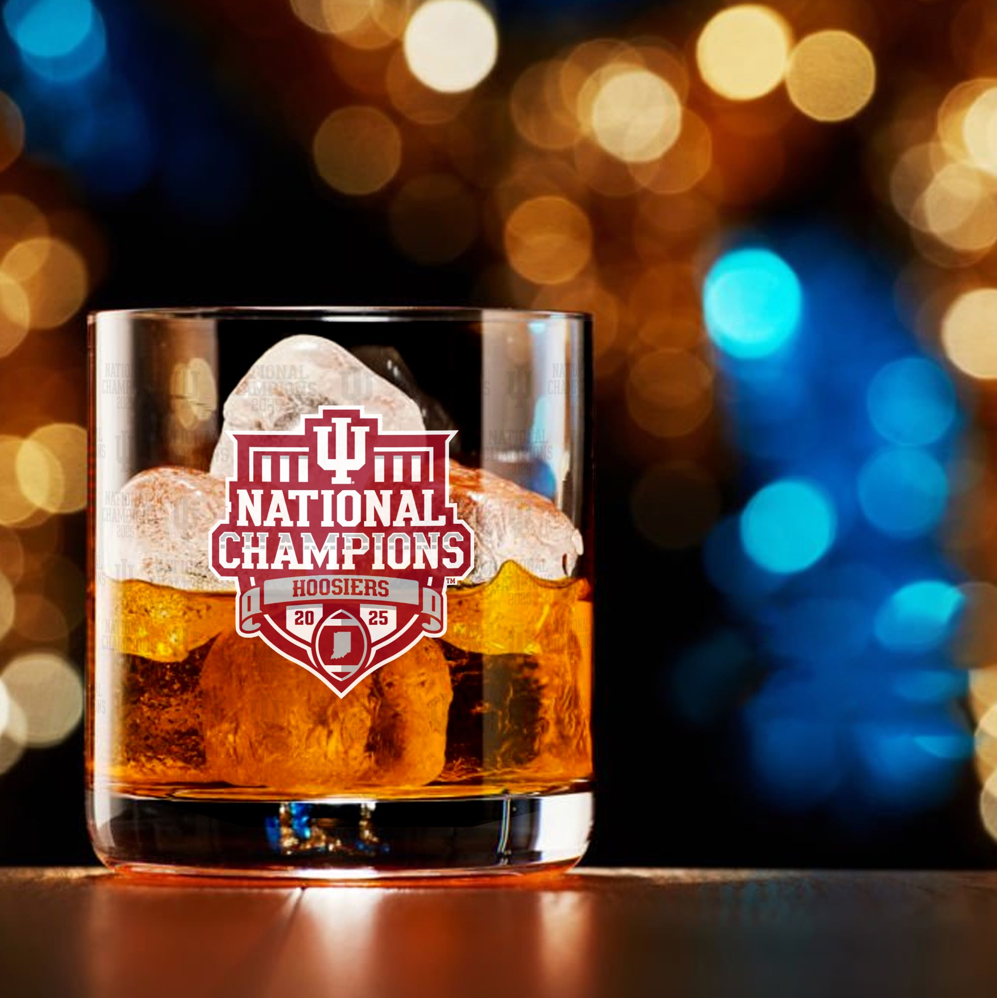 2025 CFP Football National Champions Indiana Hoosiers 2-Pack 14oz Rocks Glasses