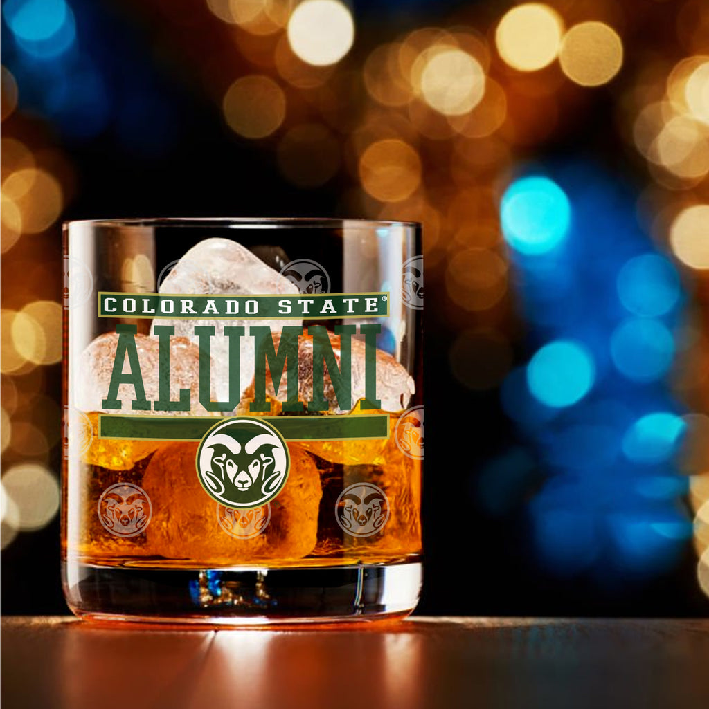 Set of 2 Colorado State Rams 14oz Alumni Rocks Glasses