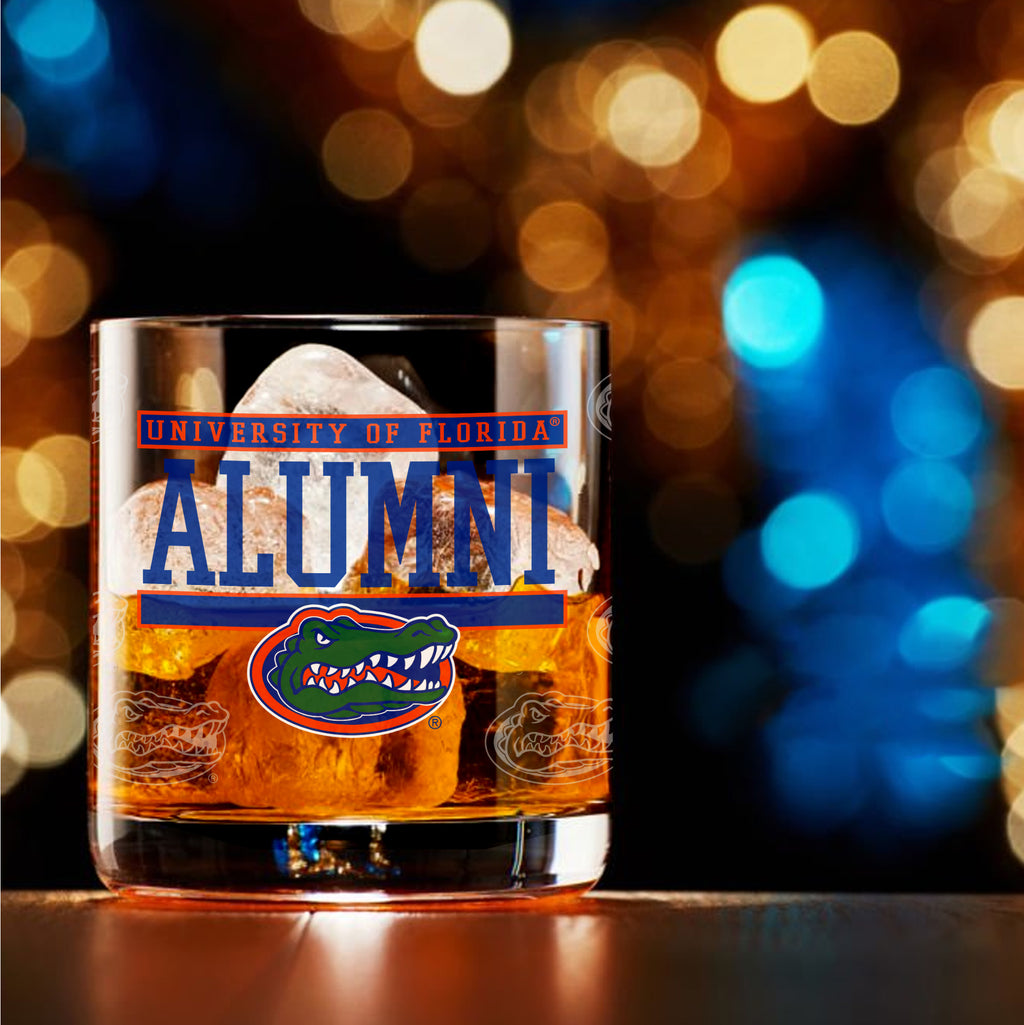 Set of 2 Florida Gators 14oz Alumni Rocks Glasses