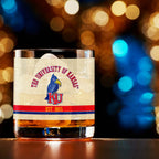 Kansas Jayhawks Set of 2 College Vault Tan Retro 14oz Rocks Glasses