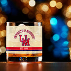 Ole Miss Rebels Set of 2 College Vault Tan Retro 14oz Rocks Glasses