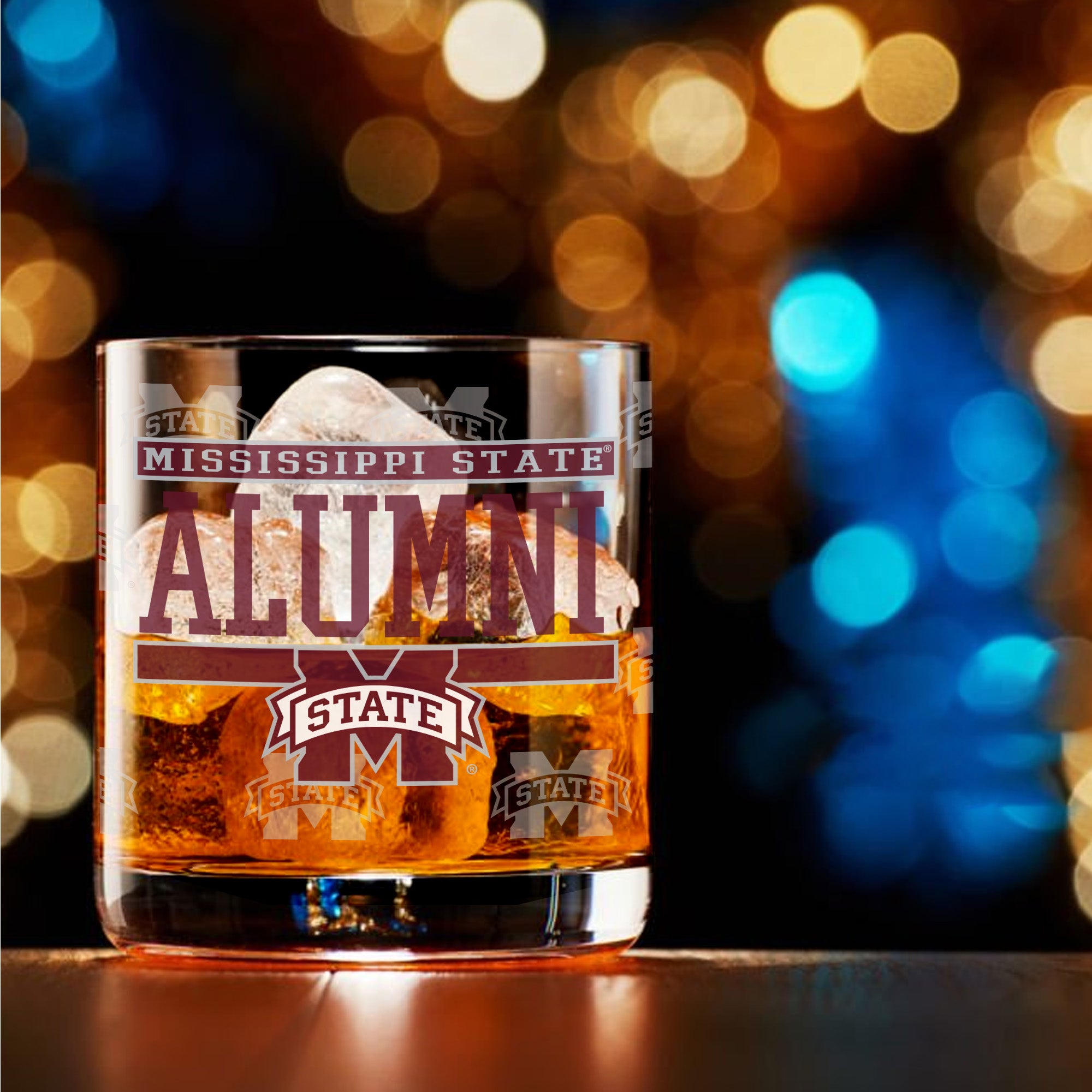Set of 2 Mississippi State Bulldogs 14oz Alumni Rocks Glasses
