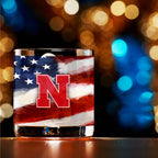 Set of 2 Nebraska Cornhuskers 14oz Americana Rocks Glasses