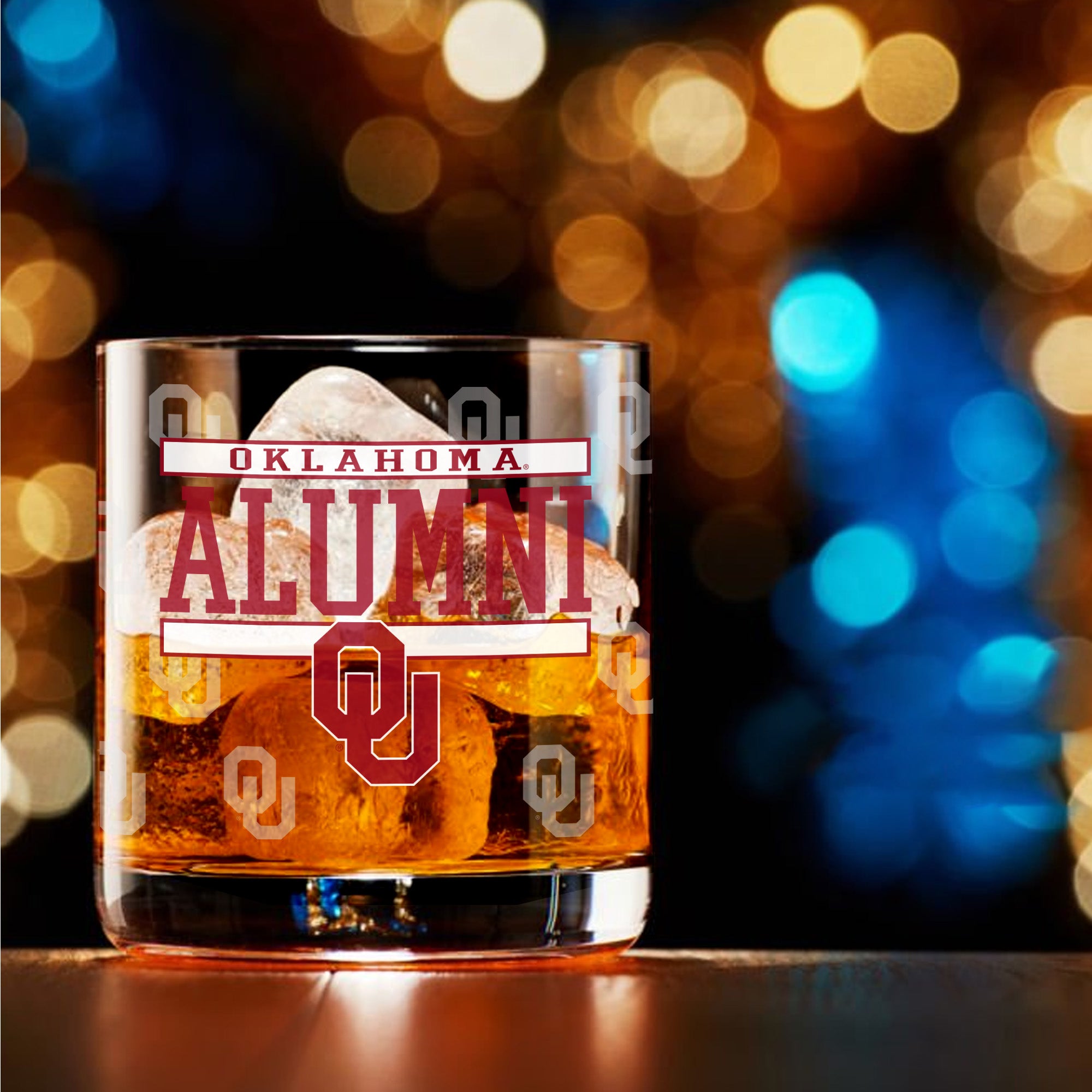 Set of 2 Oklahoma Sooners 14oz Alumni Rocks Glasses