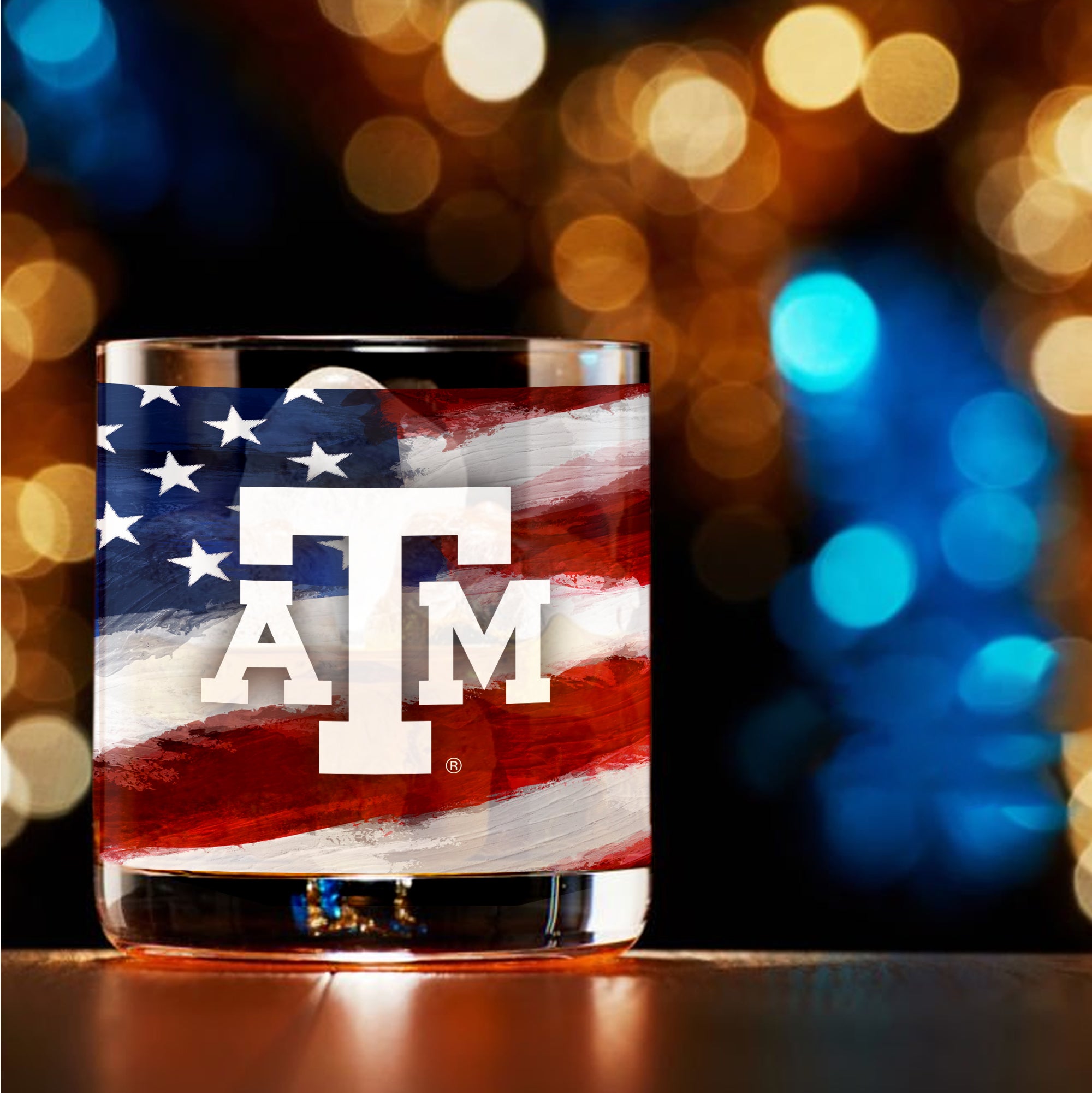Set of 2 Texas A&M Aggies 14oz Americana Rocks Glasses