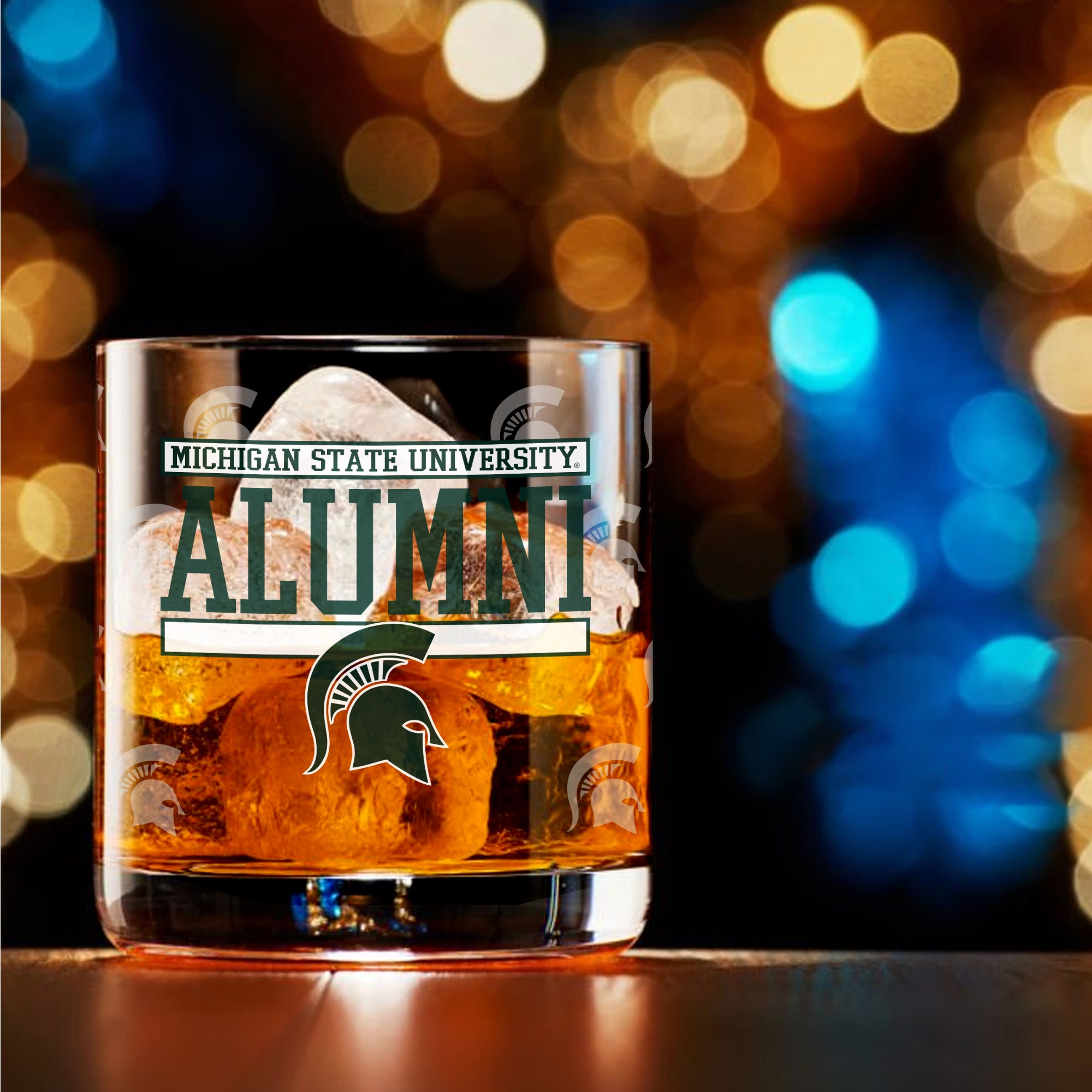 Set of 2 Michigan State Spartans 14oz Alumni Rocks Glasses