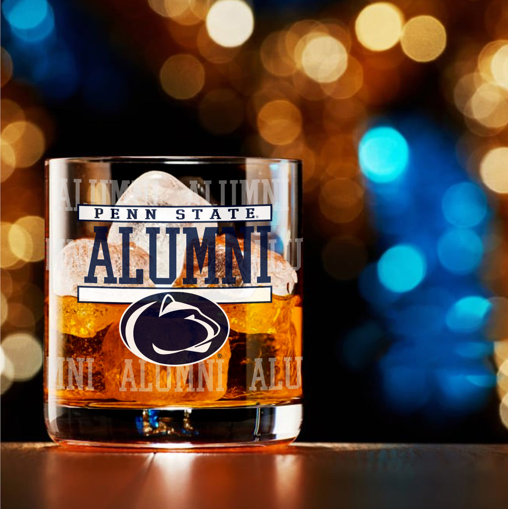 Set of 2 Penn State Nittany Lions 14oz Alumni Rocks Glasses