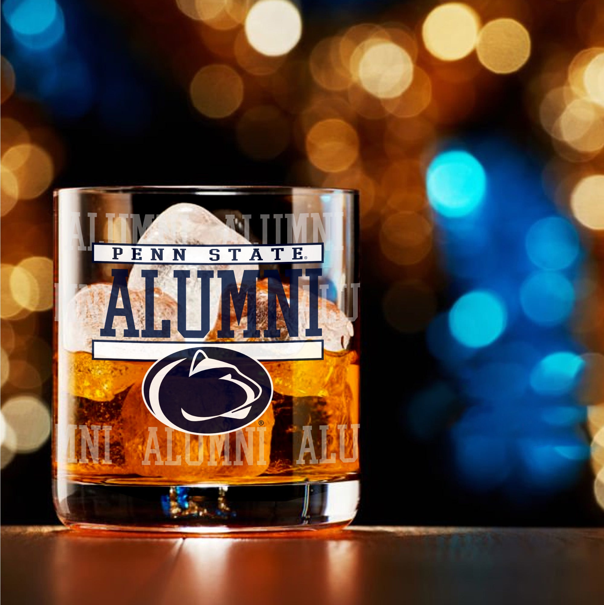 Set of 2 Penn State Nittany Lions 14oz Alumni Rocks Glasses