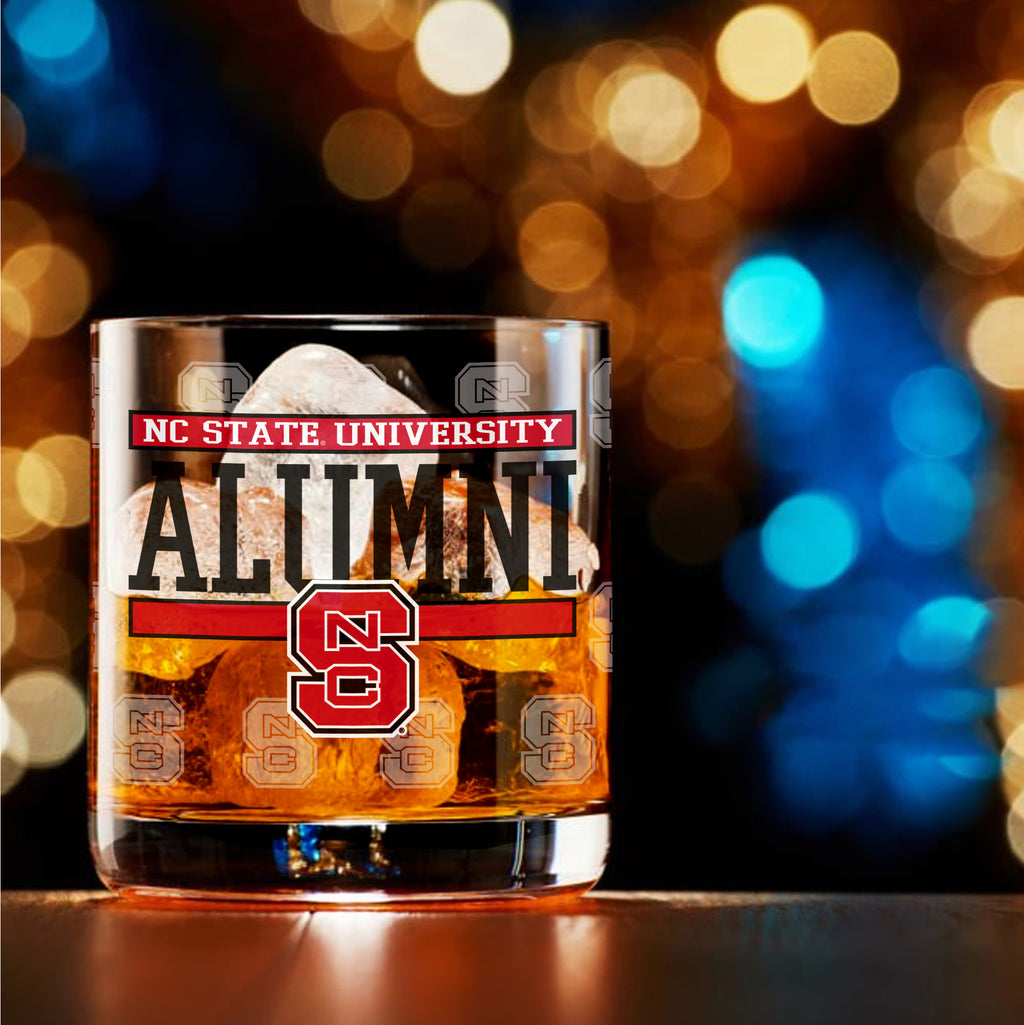 Set of 2 NC State Wolfpack 14oz Alumni Rocks Glasses