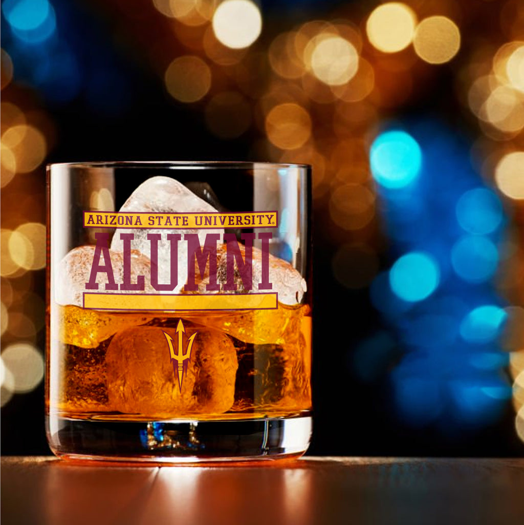 Set of 2 Arizona State Sun Devils 14oz Alumni Rocks Glasses