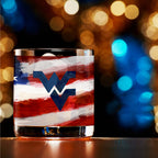 Set of 2 West Virginia Mountaineers 14oz Americana Rocks Glasses