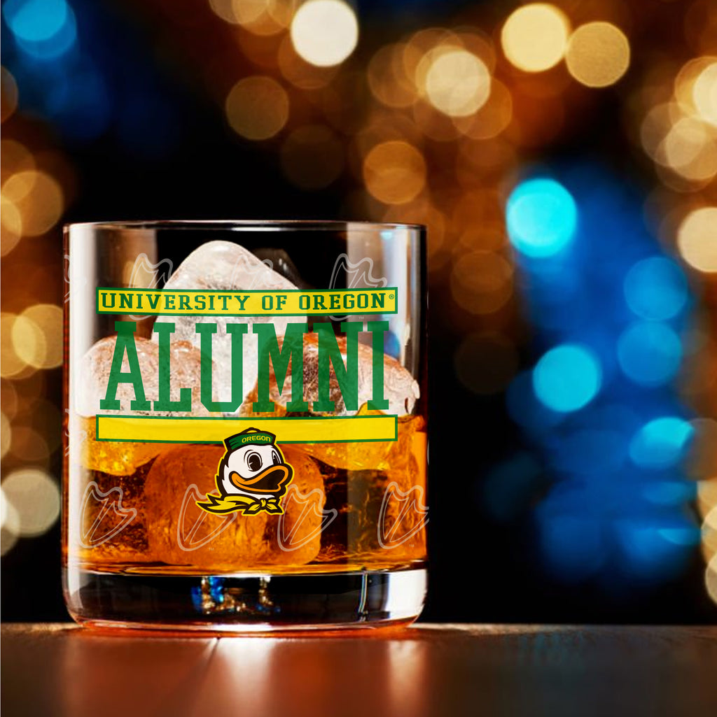 Set of 2 Oregon Ducks 14oz Alumni Rocks Glasses