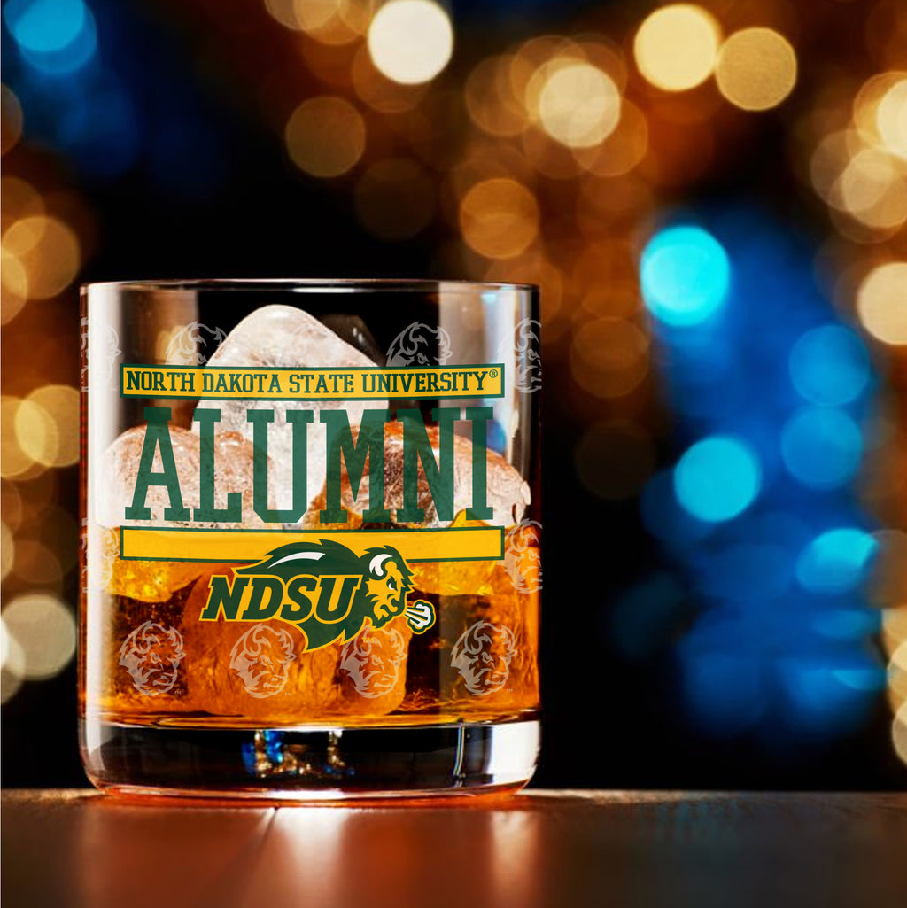 Set of 2 North Dakota State Bisons 14oz Alumni Rocks Glasses