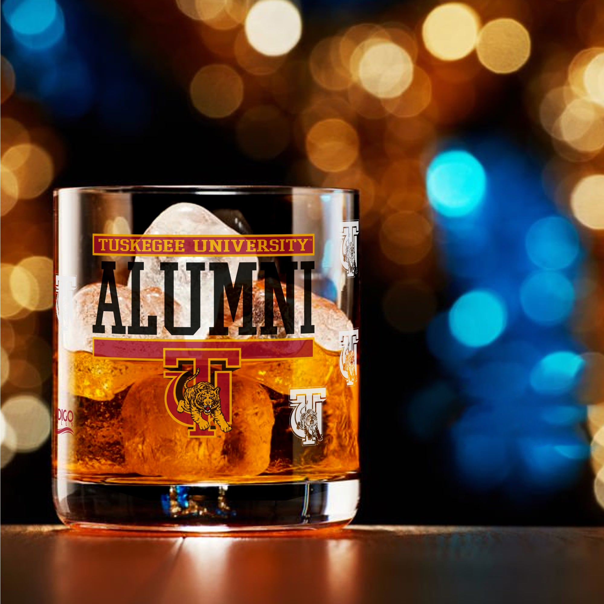 Set of 2 Tuskegee Golden Tigers 14oz XD Alumni Rocks Glasses