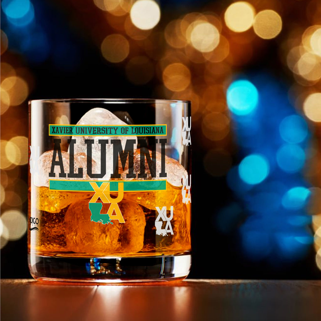 Set of 2 Xavier Louisiana Gold Rush-Nuggets 14oz XD Alumni Rocks Glasses