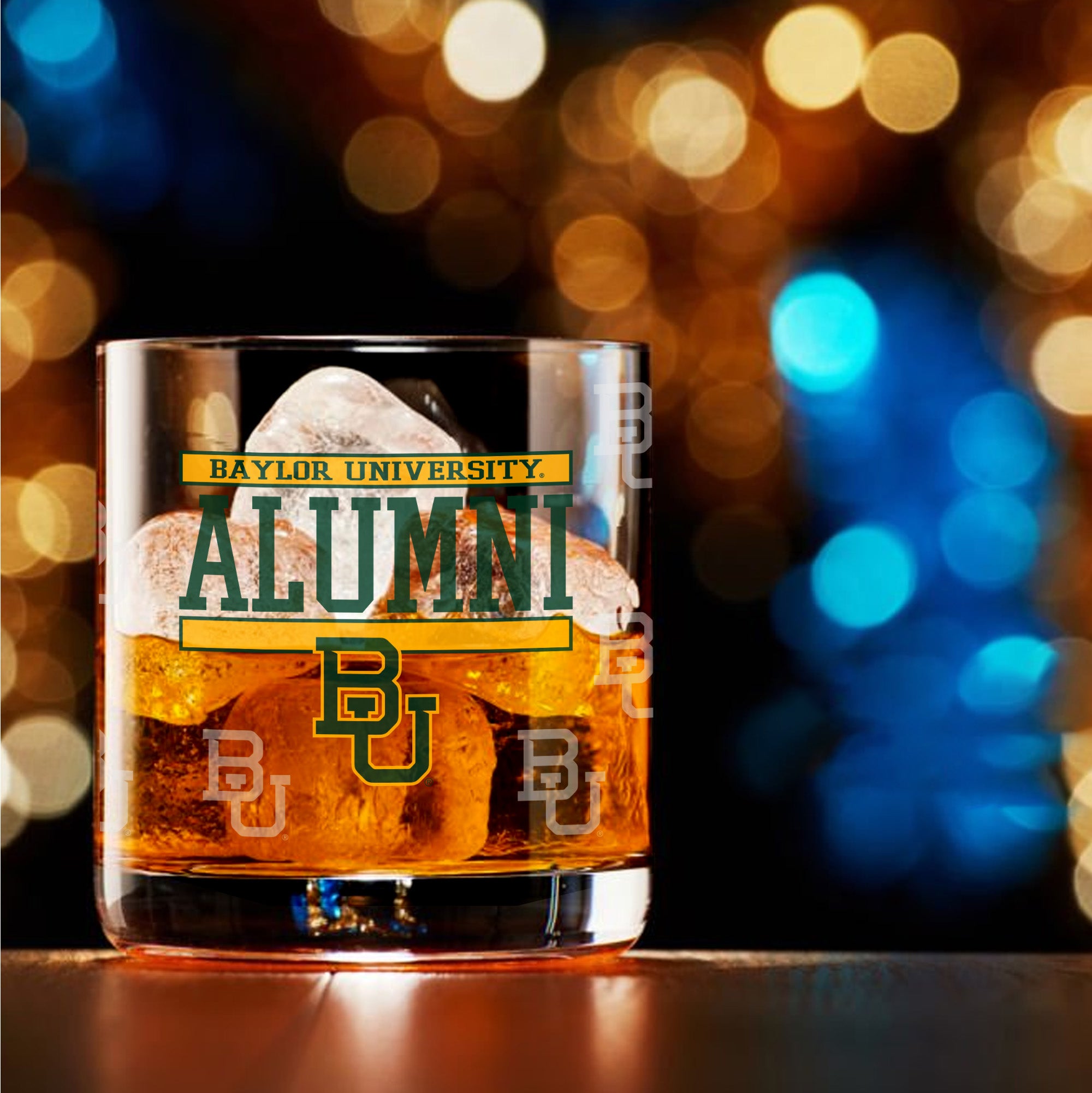 Set of 2 Baylor Bears 14oz Alumni Rocks Glasses