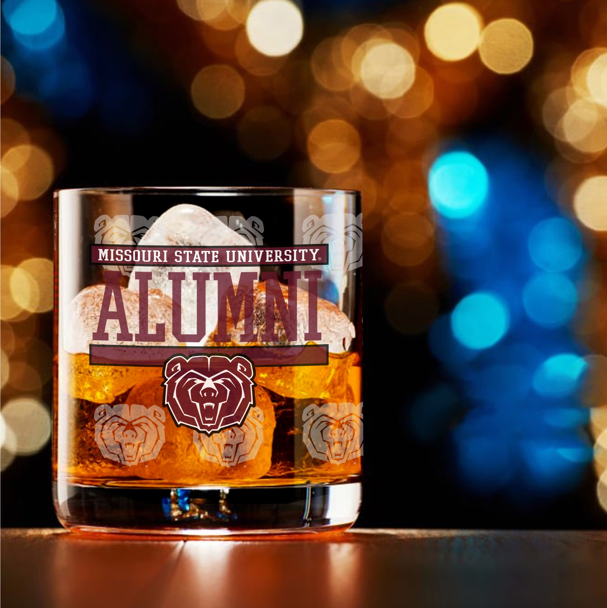Set of 2 Missouri State Bears 14oz Alumni Rocks Glasses