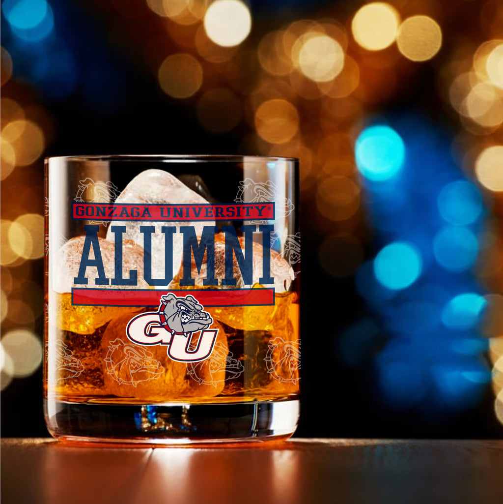 Set of 2 Gonzaga Bulldogs 14oz Alumni Rocks Glasses