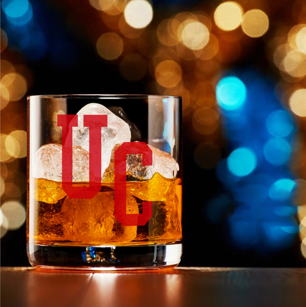 Set of 2 Cincinnati Bearcats College Vault Sketch 14oz Rocks Glasses