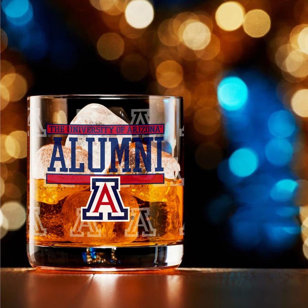 Set of 2 Arizona Wildcats 14oz Alumni Rocks Glasses