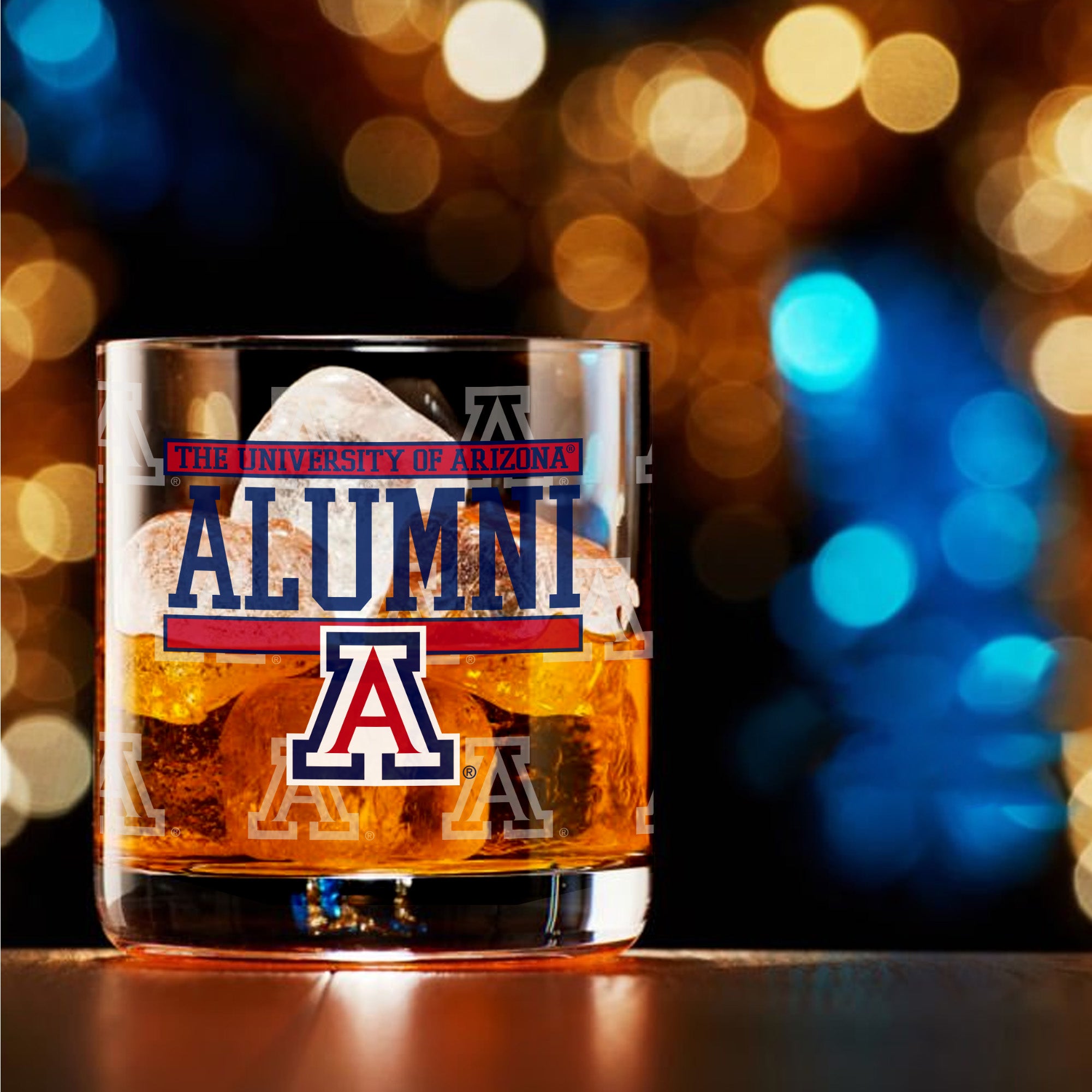 Set of 2 Arizona Wildcats 14oz Alumni Rocks Glasses