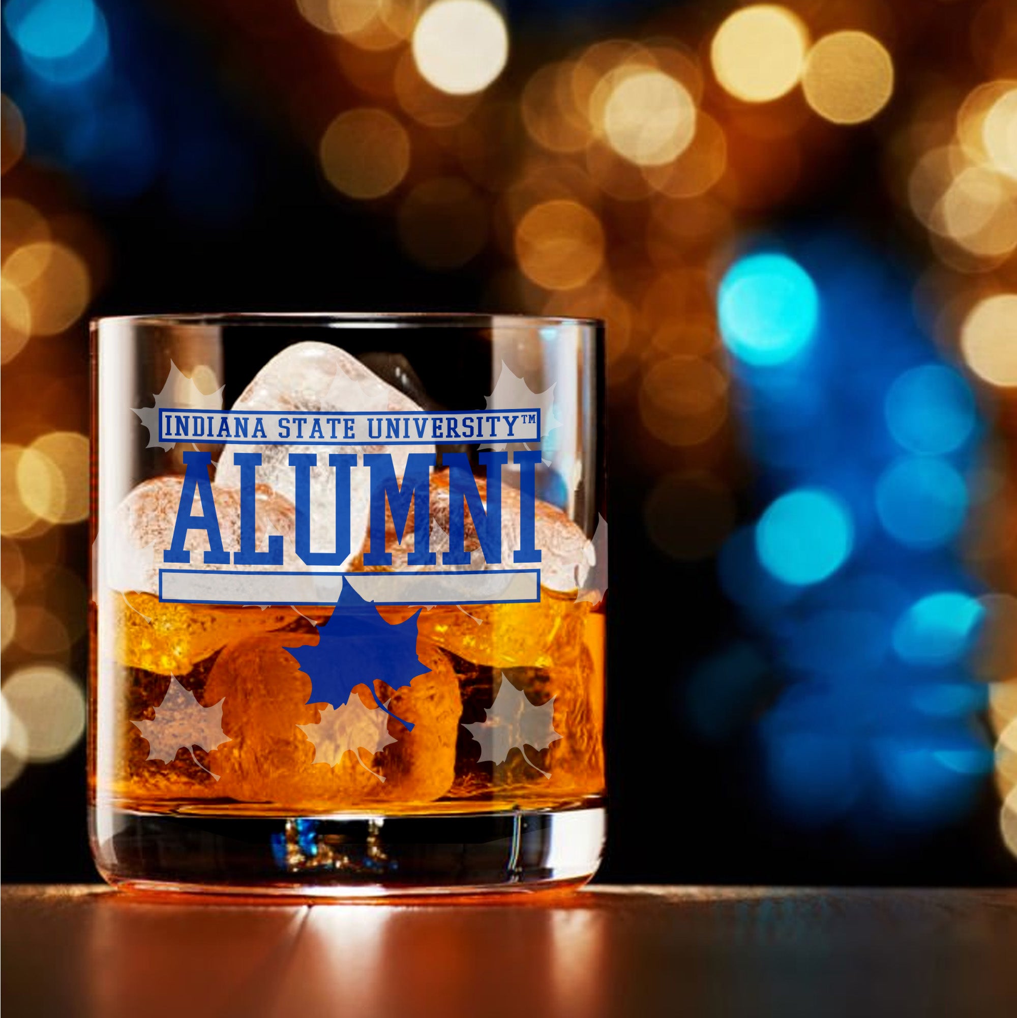 Set of 2 Indiana State Sycamores 14oz Alumni Rocks Glasses