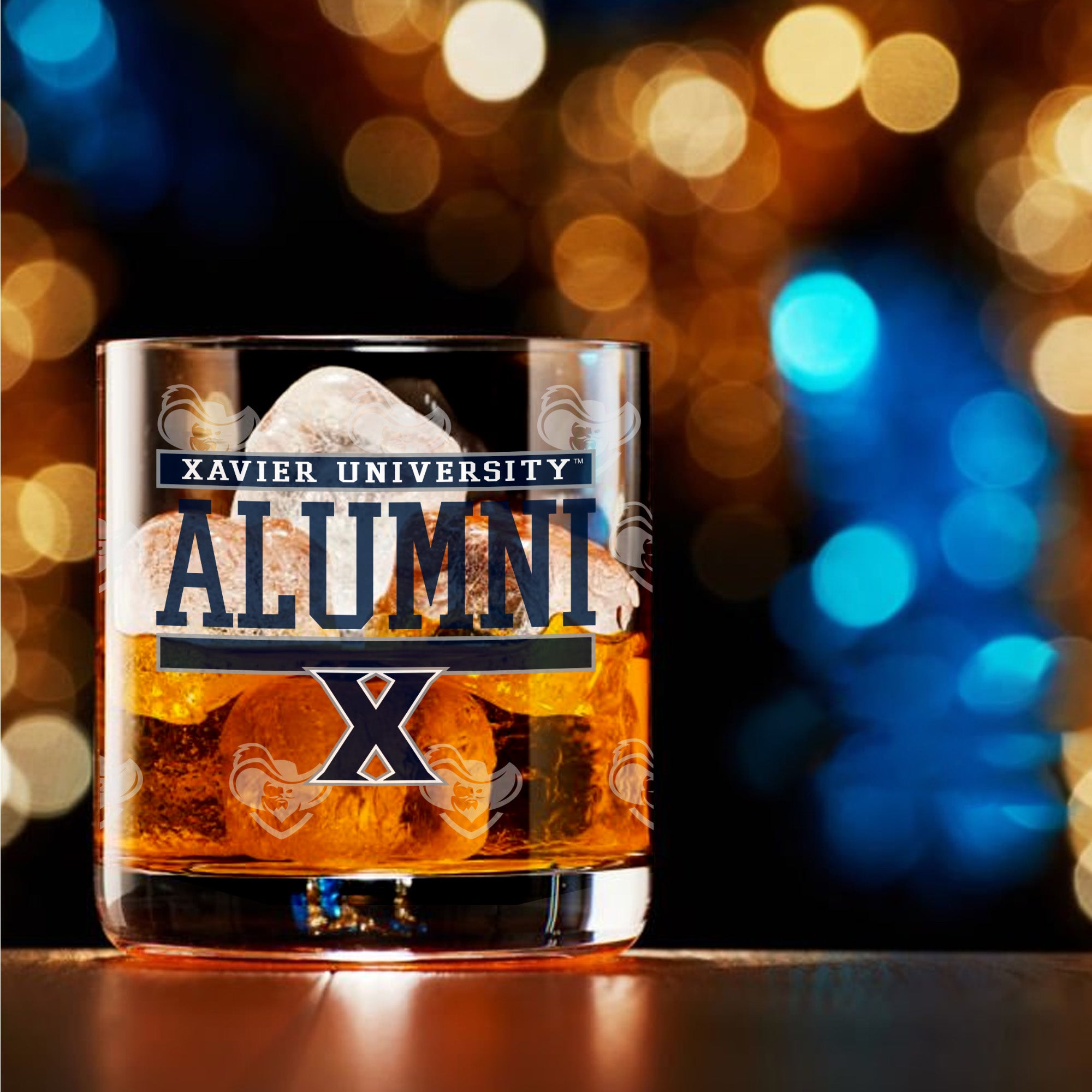 Set of 2 Xavier Musketeers 14oz Alumni Rocks Glasses