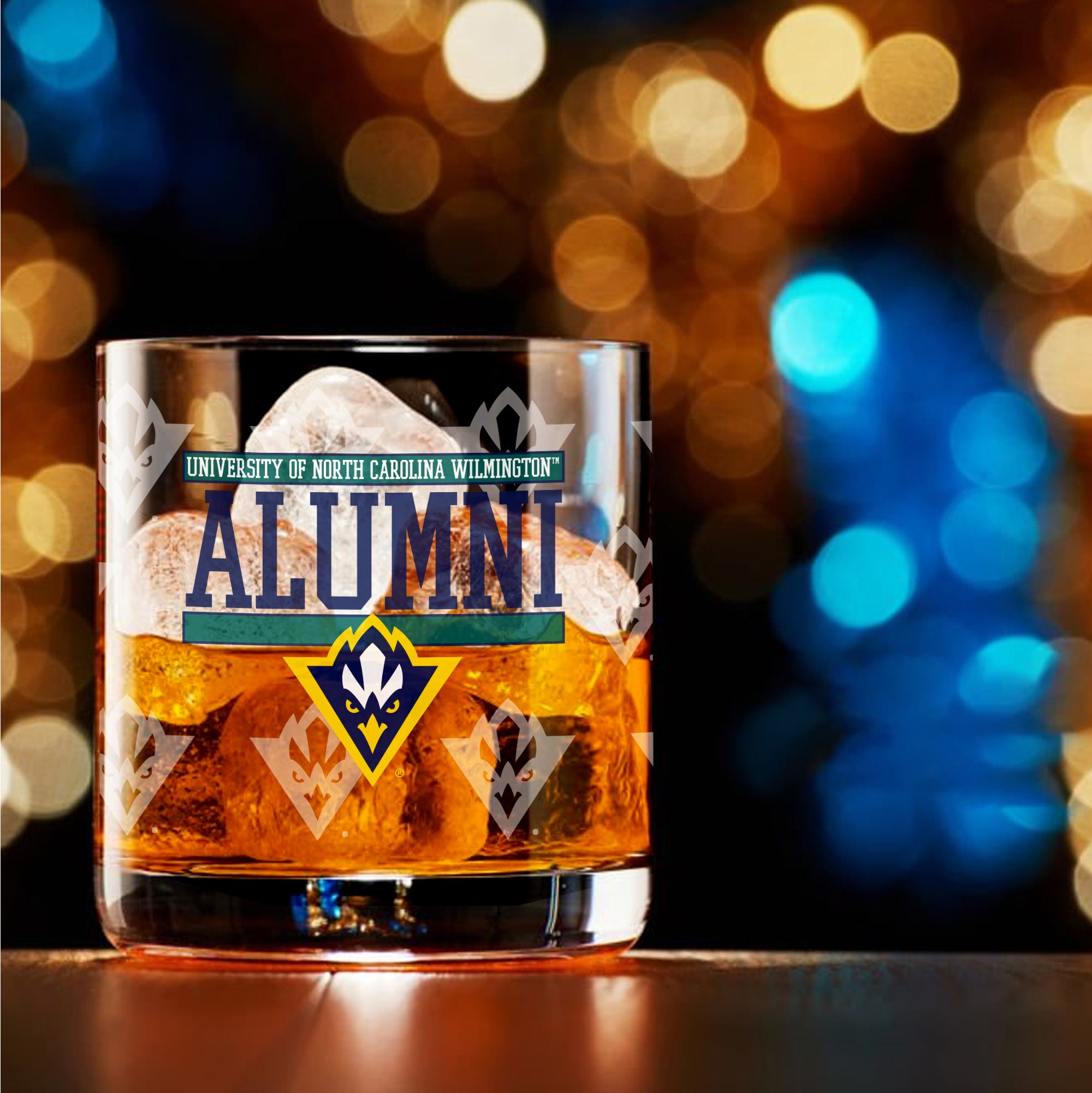 Set of 2 UNC Wilmington 14oz Alumni Rocks Glasses