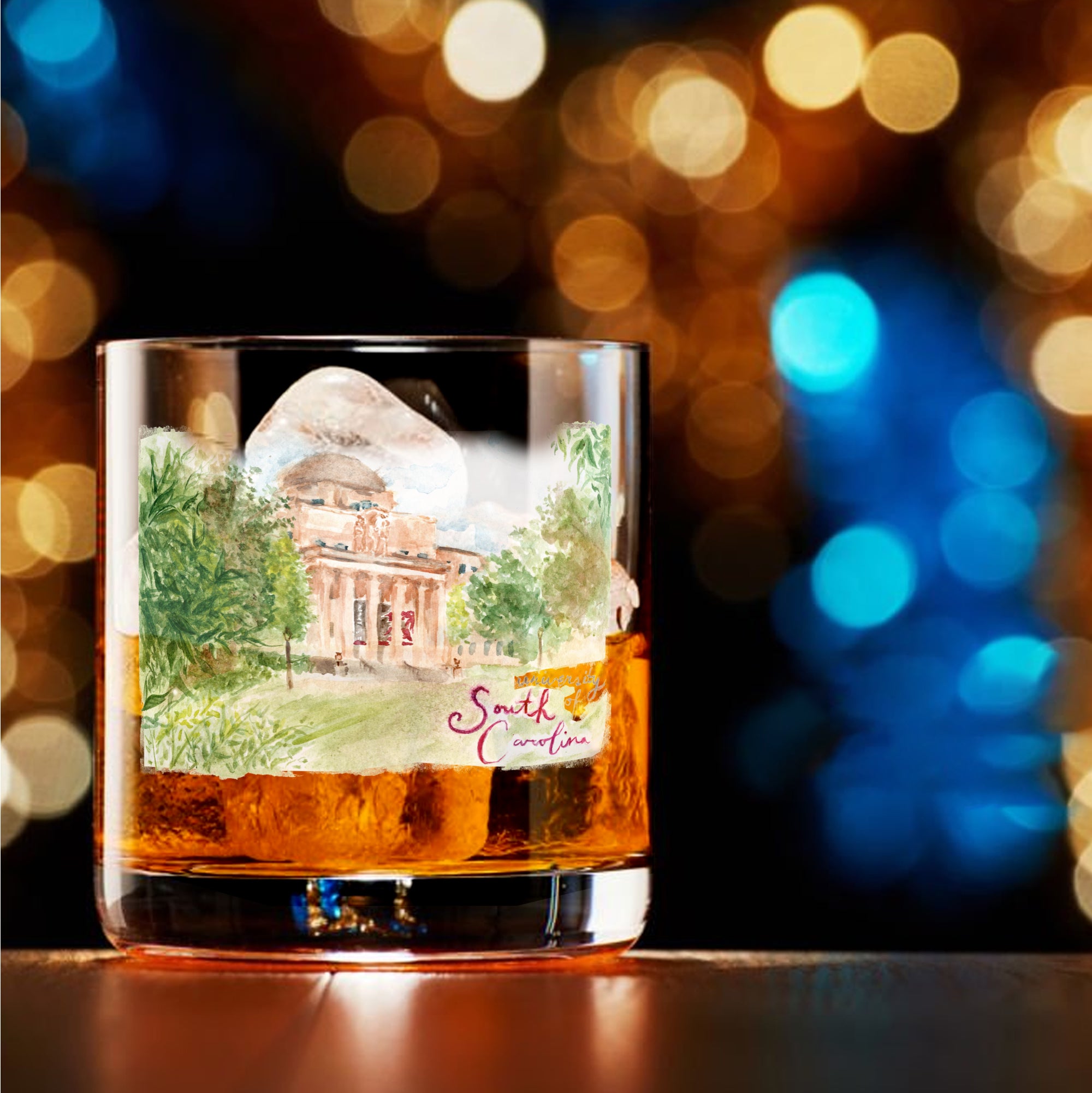 14oz South Carolina Gamecocks Laura Wilcox University Collection 2-Pack Glass Set