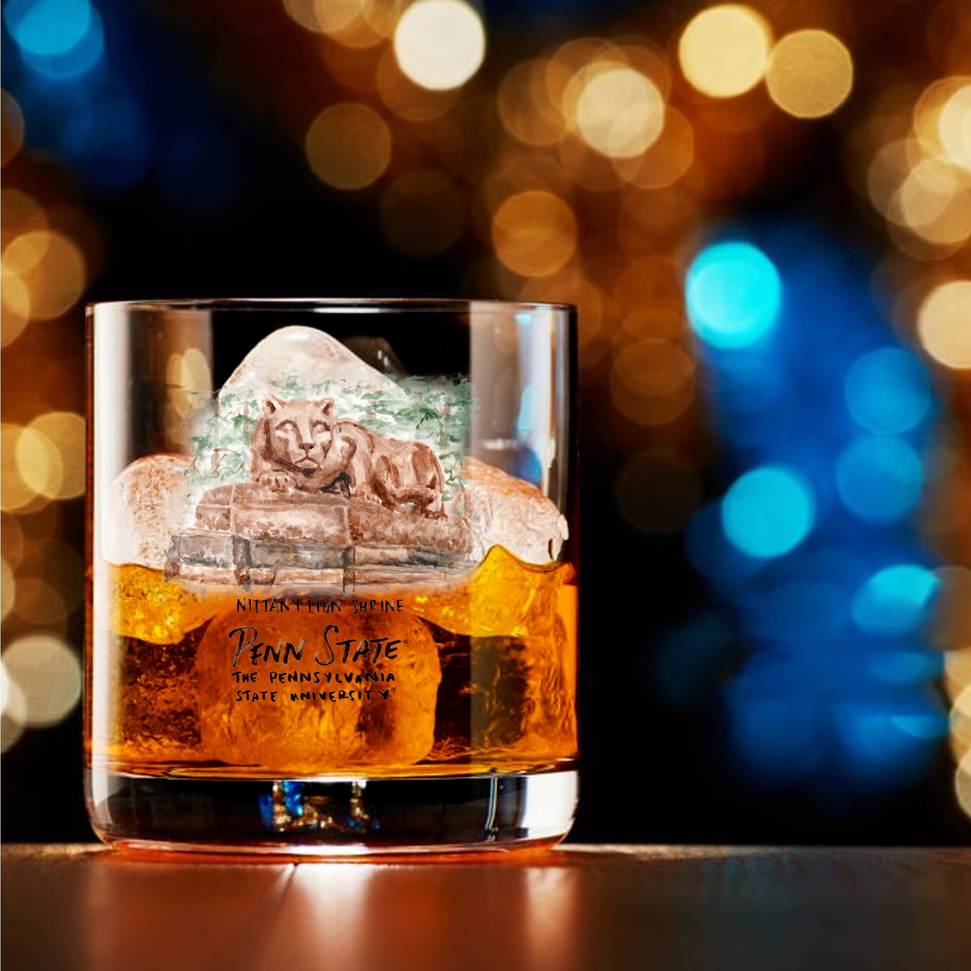 14oz Penn State Nittany Lions Laura Wilcox University Collection 2-Pack Glass Set