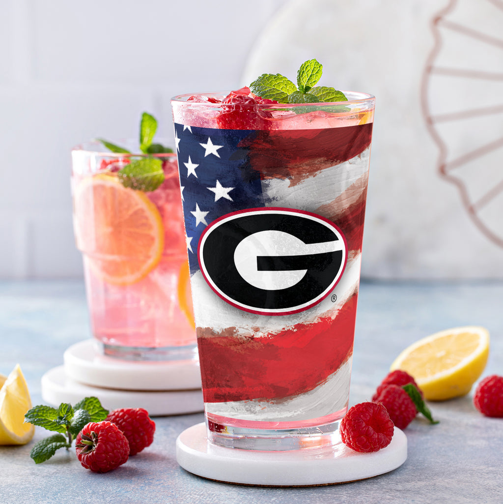Set of 2 Georgia Bulldogs 16oz Americana Pints