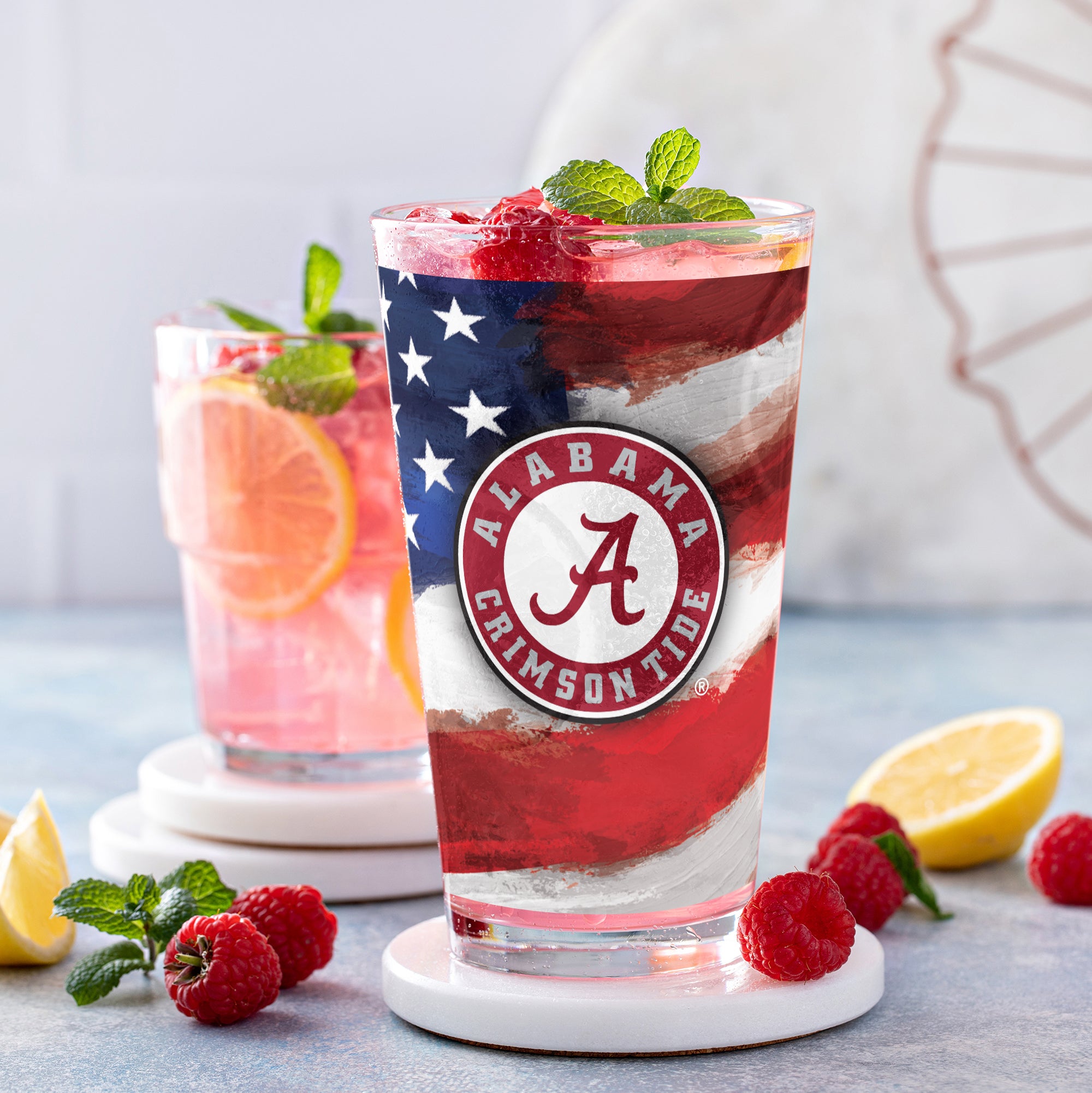 Set of 2 Alabama Crimson Tide 16oz Americana Pints
