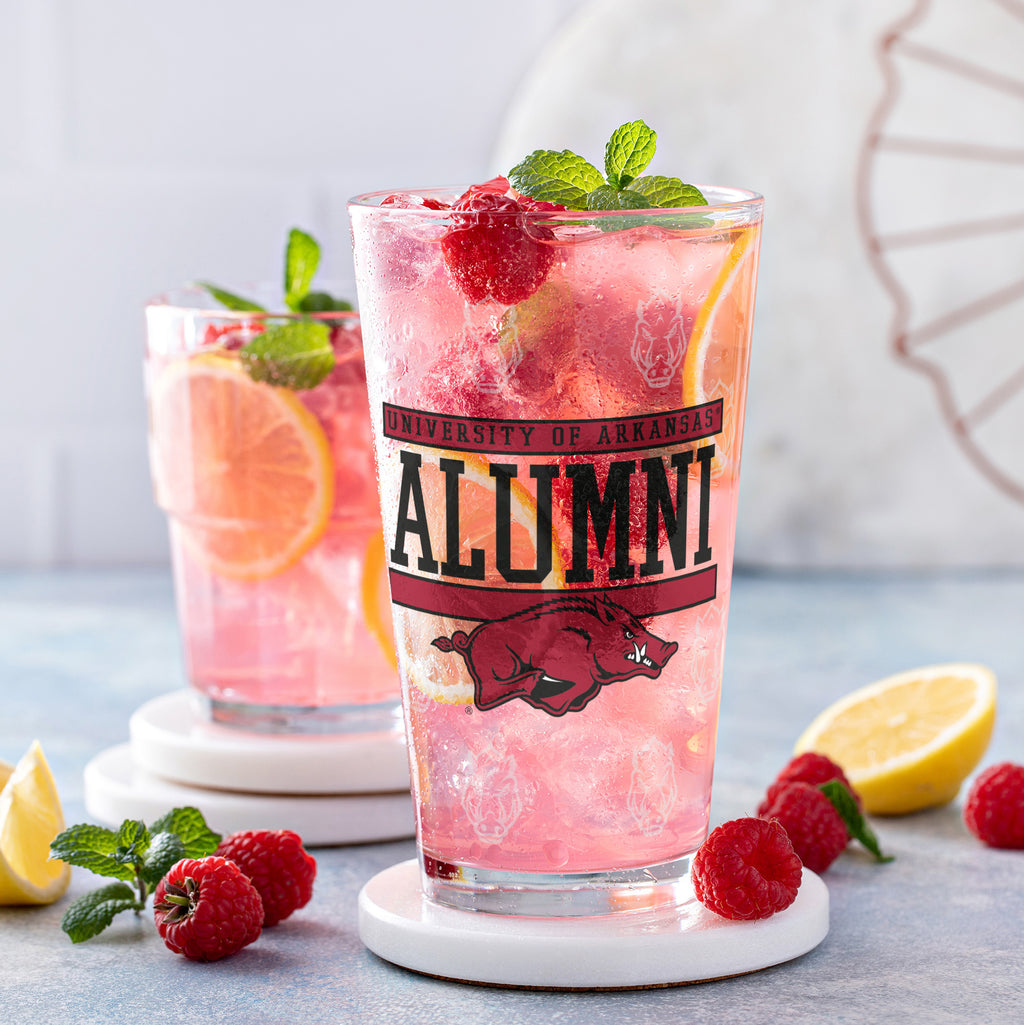 Set of 2 Arkansas Razorbacks 16oz Alumni Pints