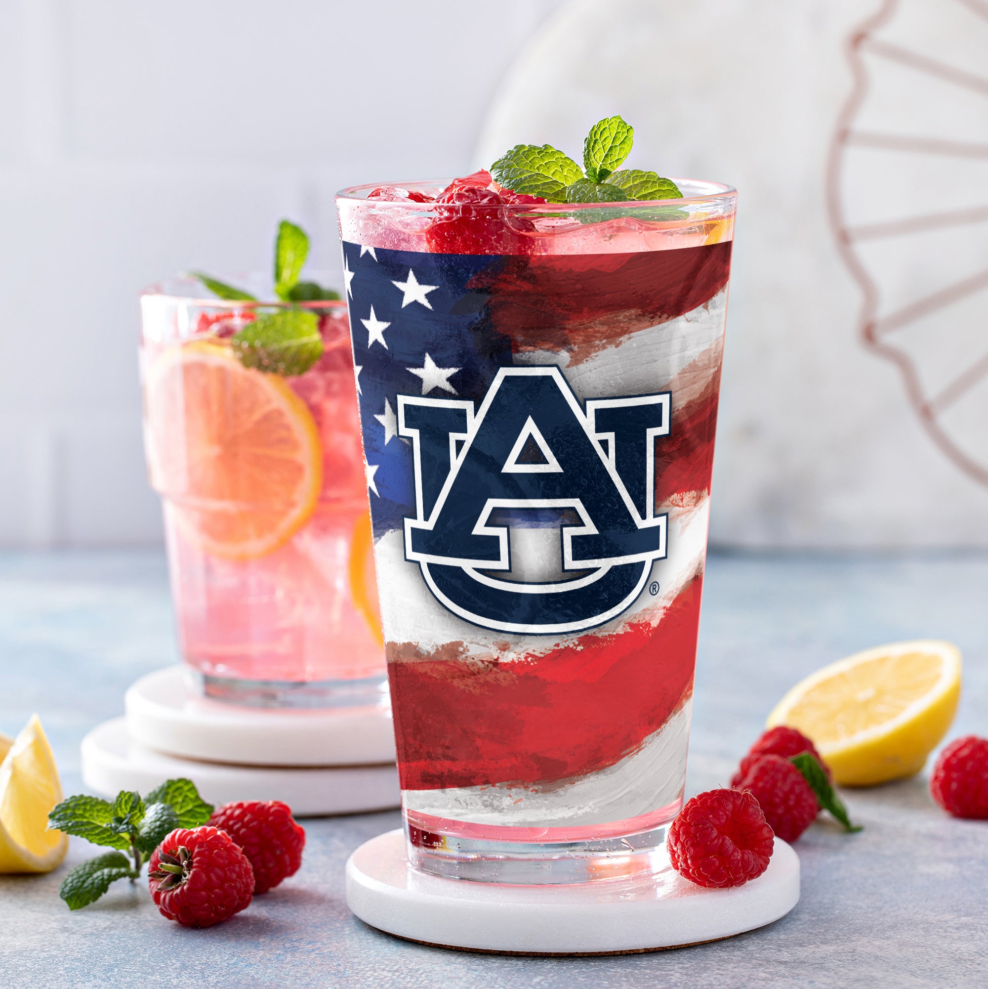 Set of 2 Auburn Tigers 16oz Americana Pints