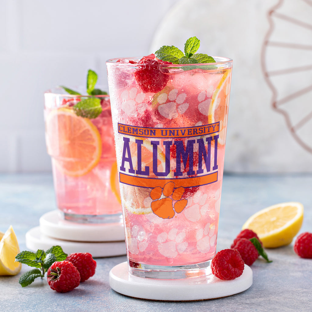 Set of 2 Clemson Tigers 16oz Alumni Pints
