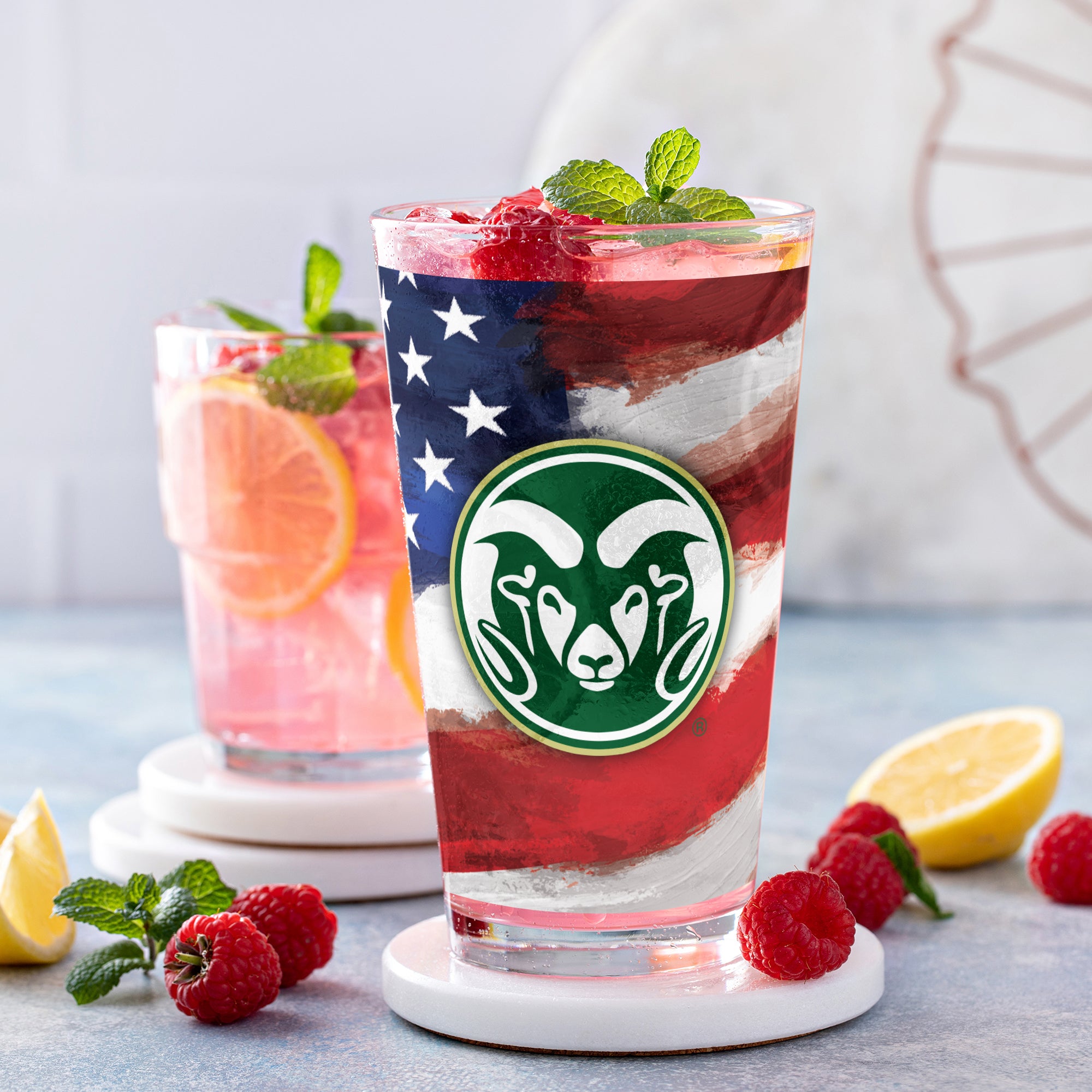 Set of 2 Colorado State Rams 16oz Americana Pints