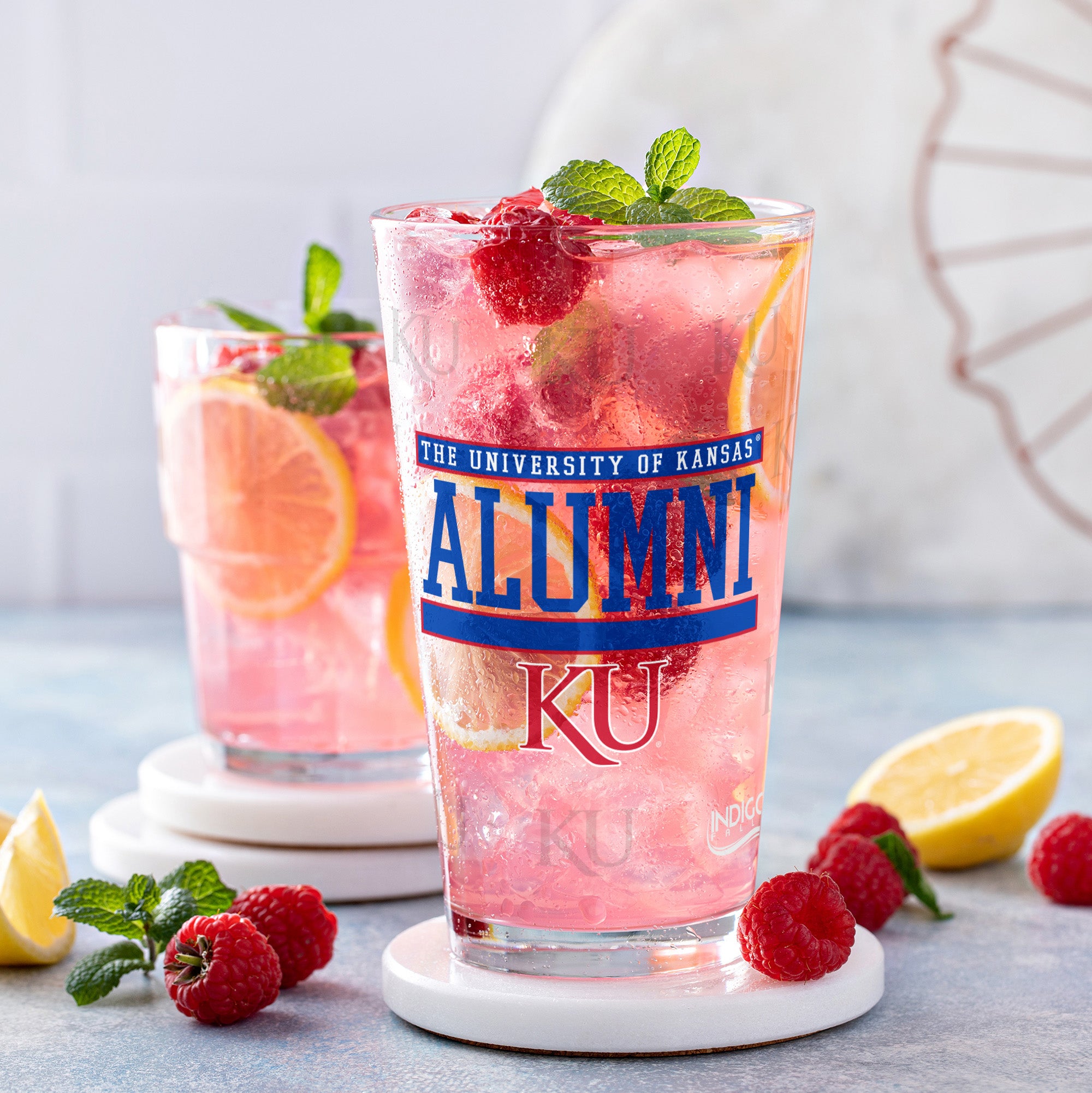 Set of 2 Kansas Jayhawks 16oz Alumni Pints
