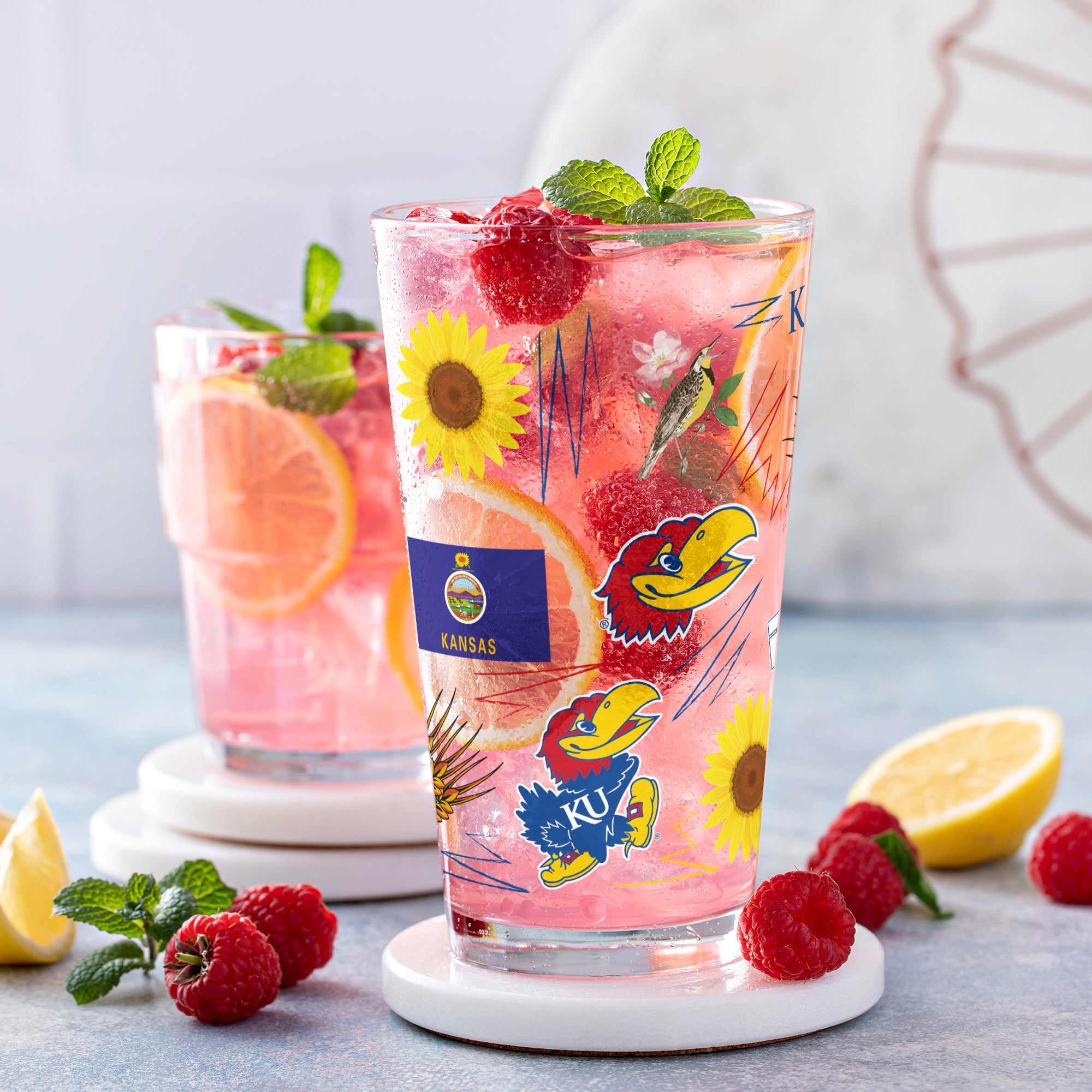 Set of 2 Kansas Jayhawks Local 16oz Pints