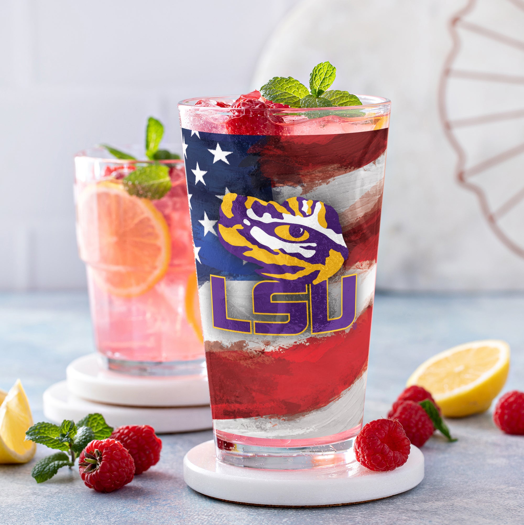 Set of 2 LSU Tigers 16oz Americana Pints