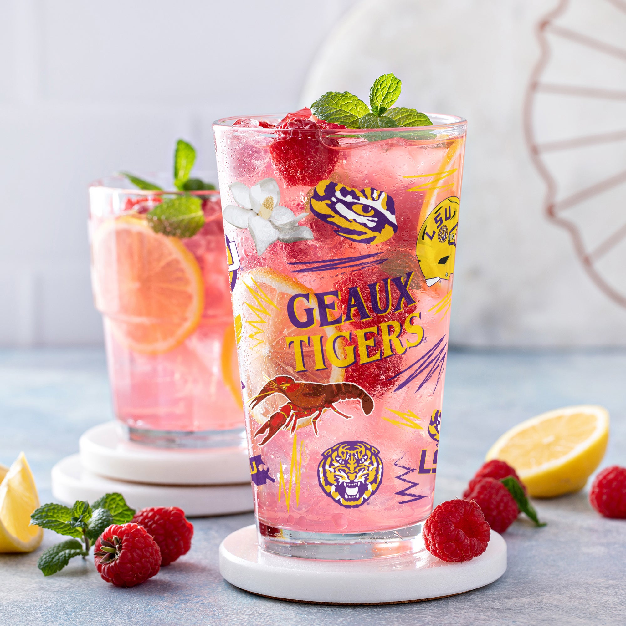 Set of 2 LSU Tigers Local 16oz Pints