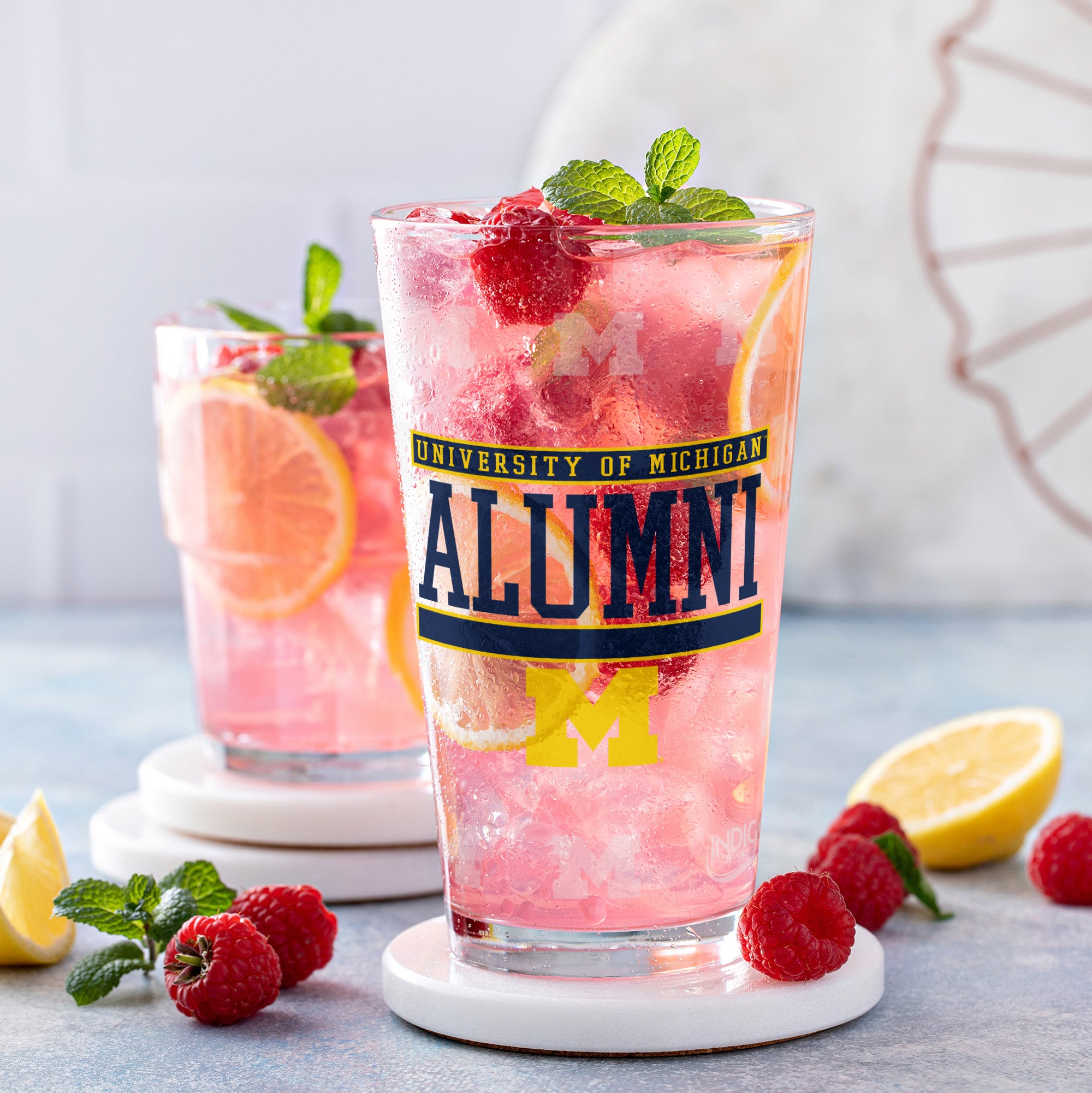 Set of 2 Michigan Wolverines 16oz Alumni Pints