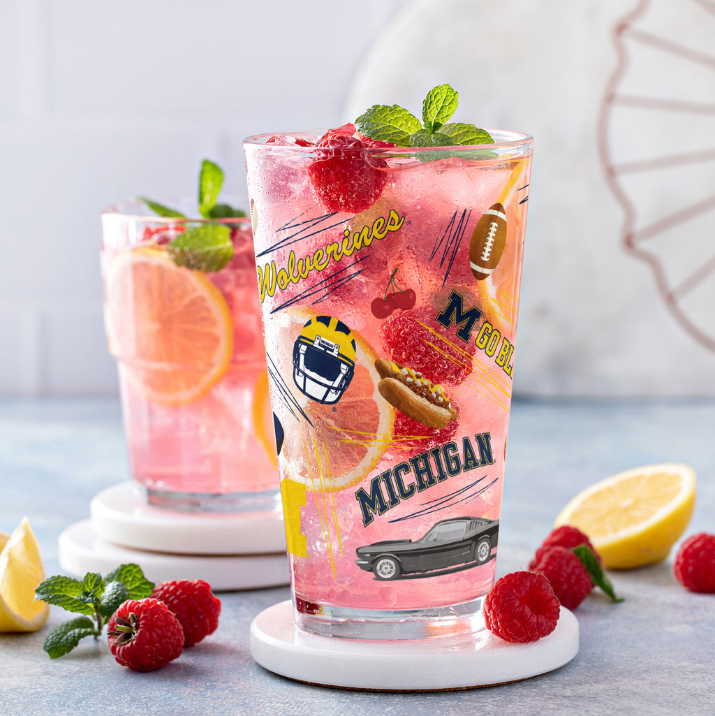 Set of 2 Michigan Wolverines Local 16oz Pints