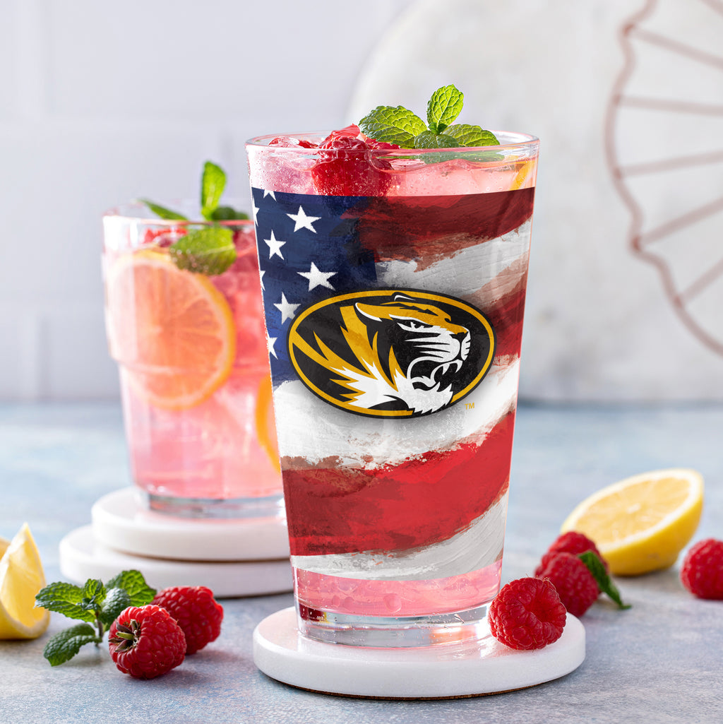 Set of 2 Missouri Tigers 16oz Americana Pints